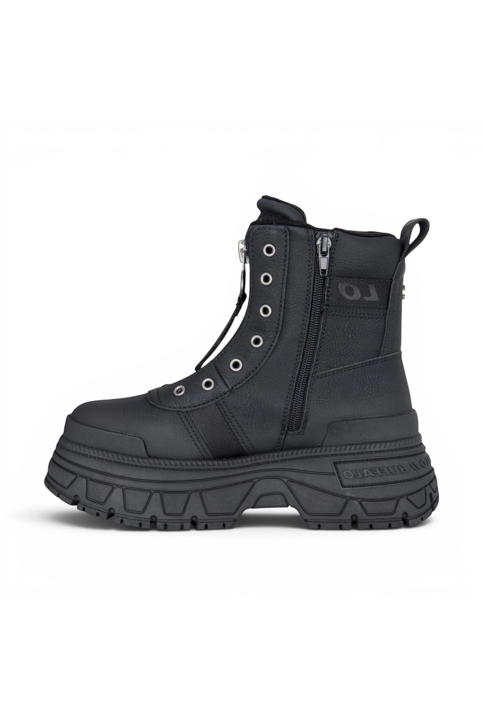 Black Womens Platform High Ankle Boots-Fusion, Image 5 of 7