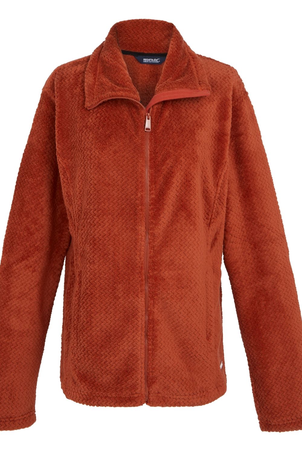 Rust Heidy Fluffy Full Zip Fleece Jacket, Image 1 of 4