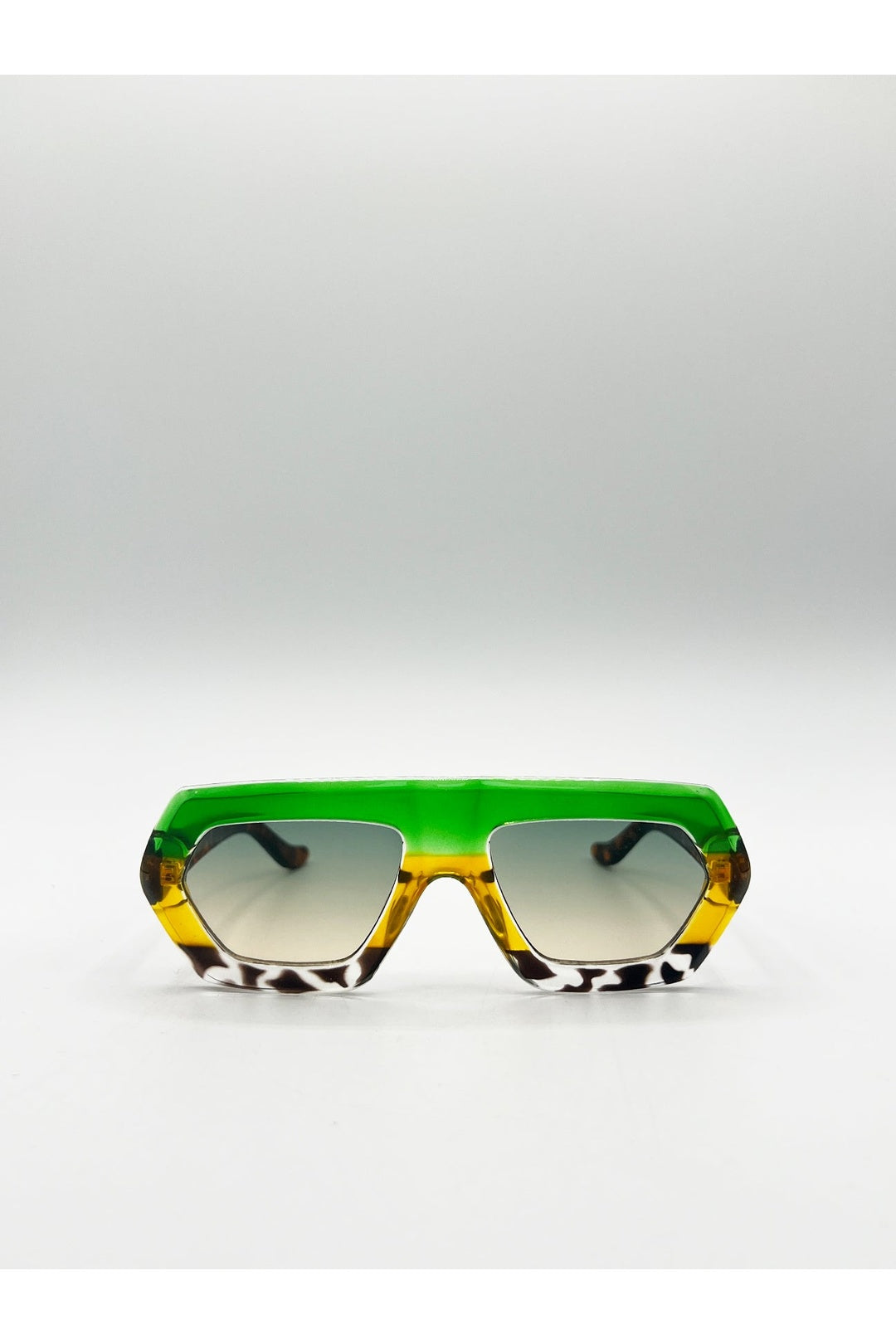 Multi Cross-Border Flat Sunglasses in Multi Print, Image 1 of 6