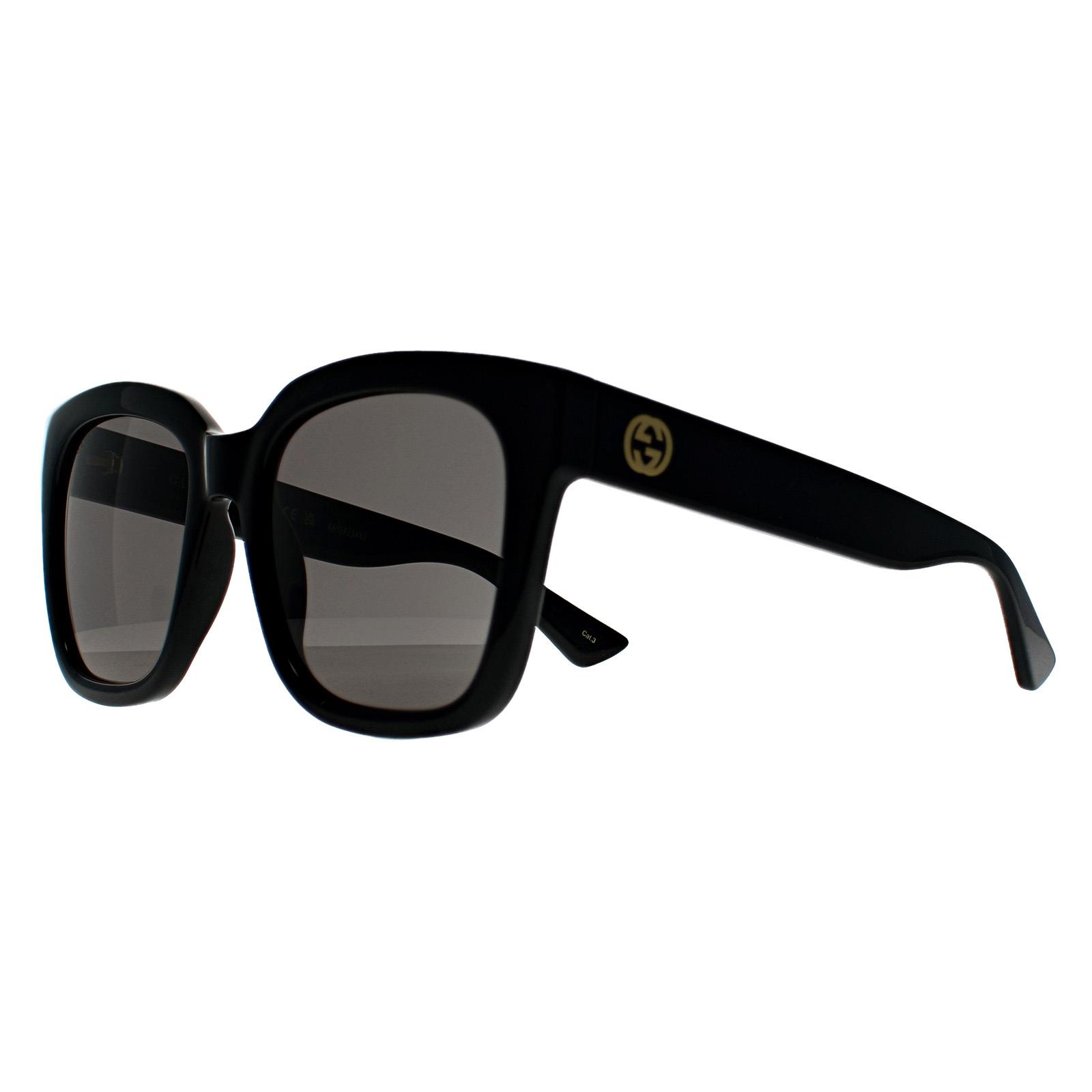 Black Gucci Black Square Shiny Black Dark Grey GG1338S, Image 2 of 3
