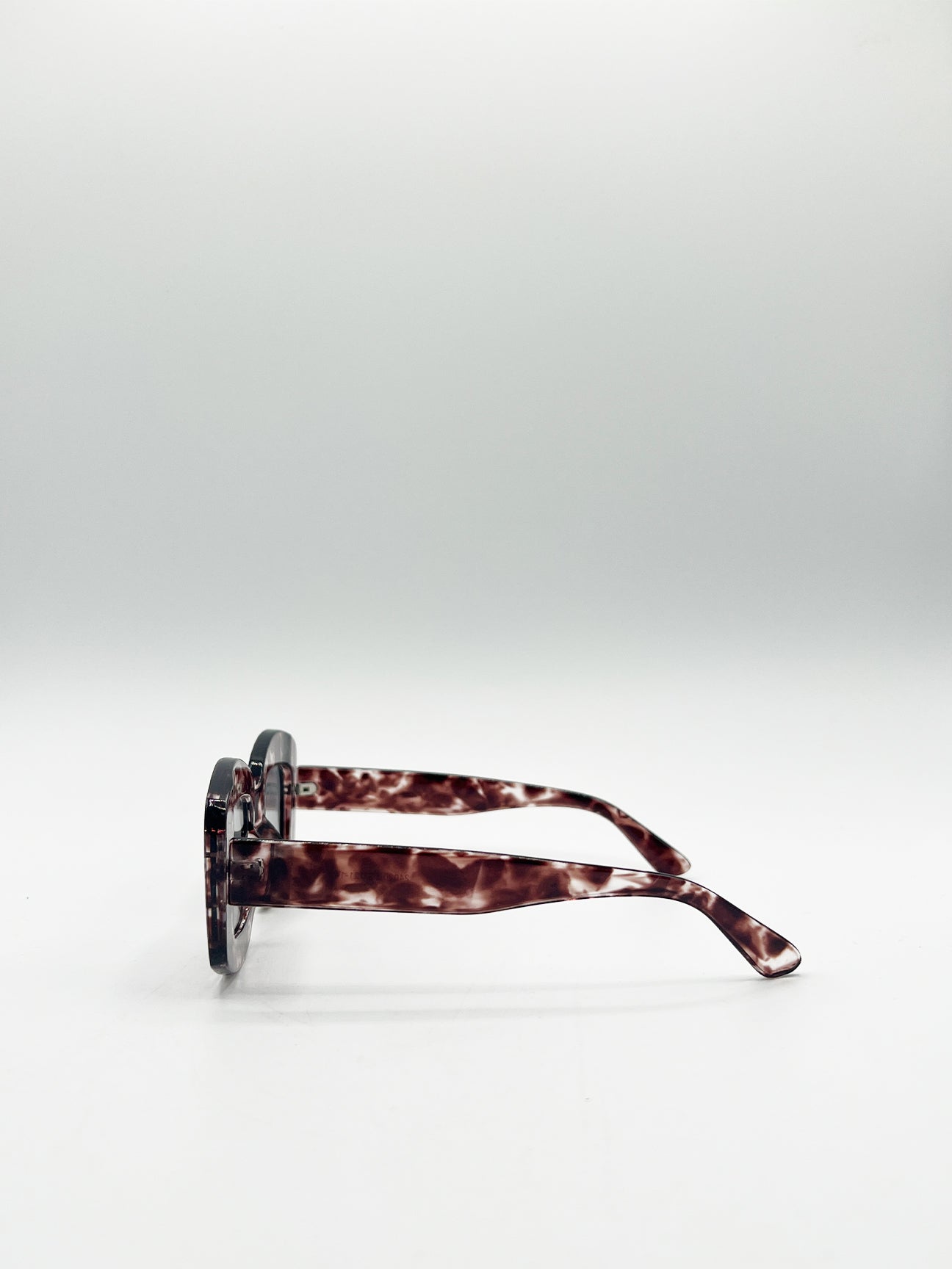 Brown Oversized Chunky Rectangle Sunglasses in Brown Multi, Image 4 of 6
