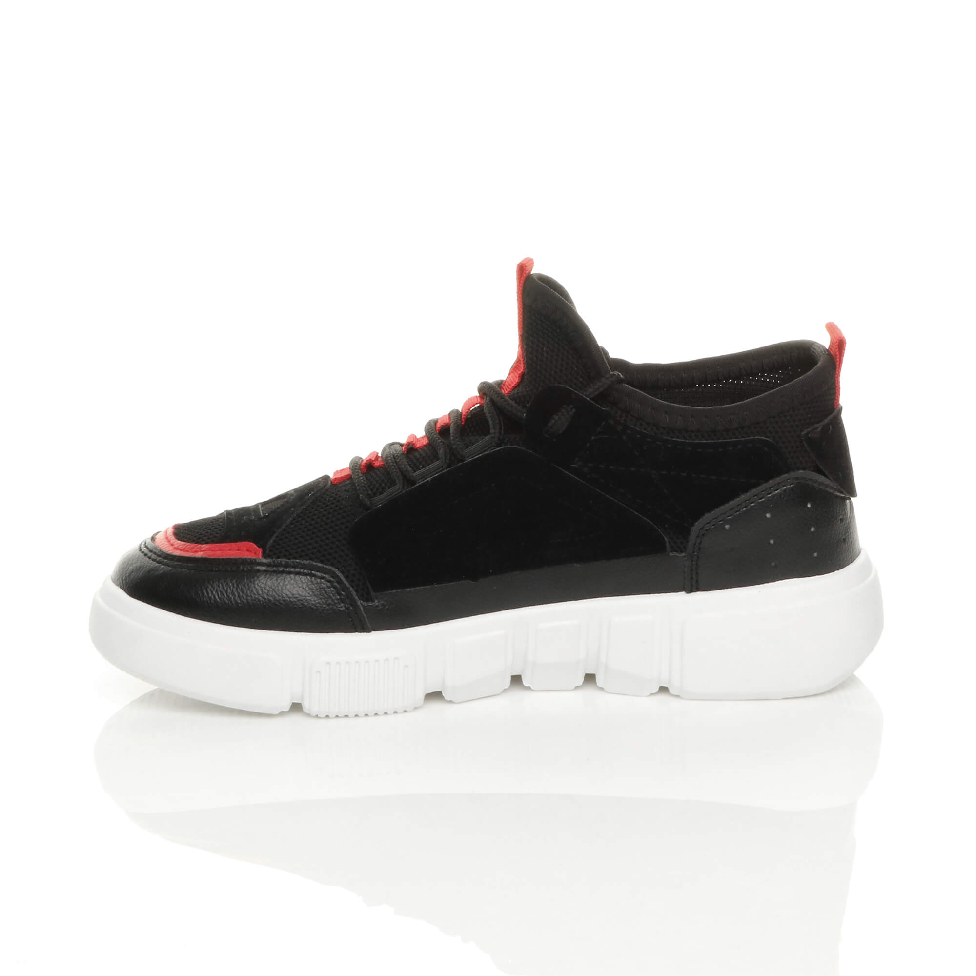 Black Retro Trainers Hi Tops, Image 3 of 6