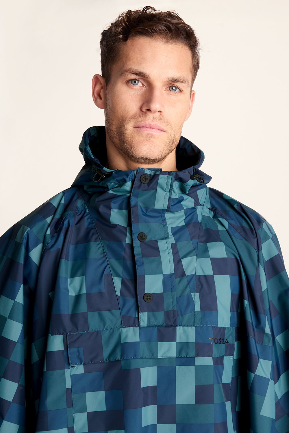 Blue Drench Waterproof Poncho, Image 2 of 6