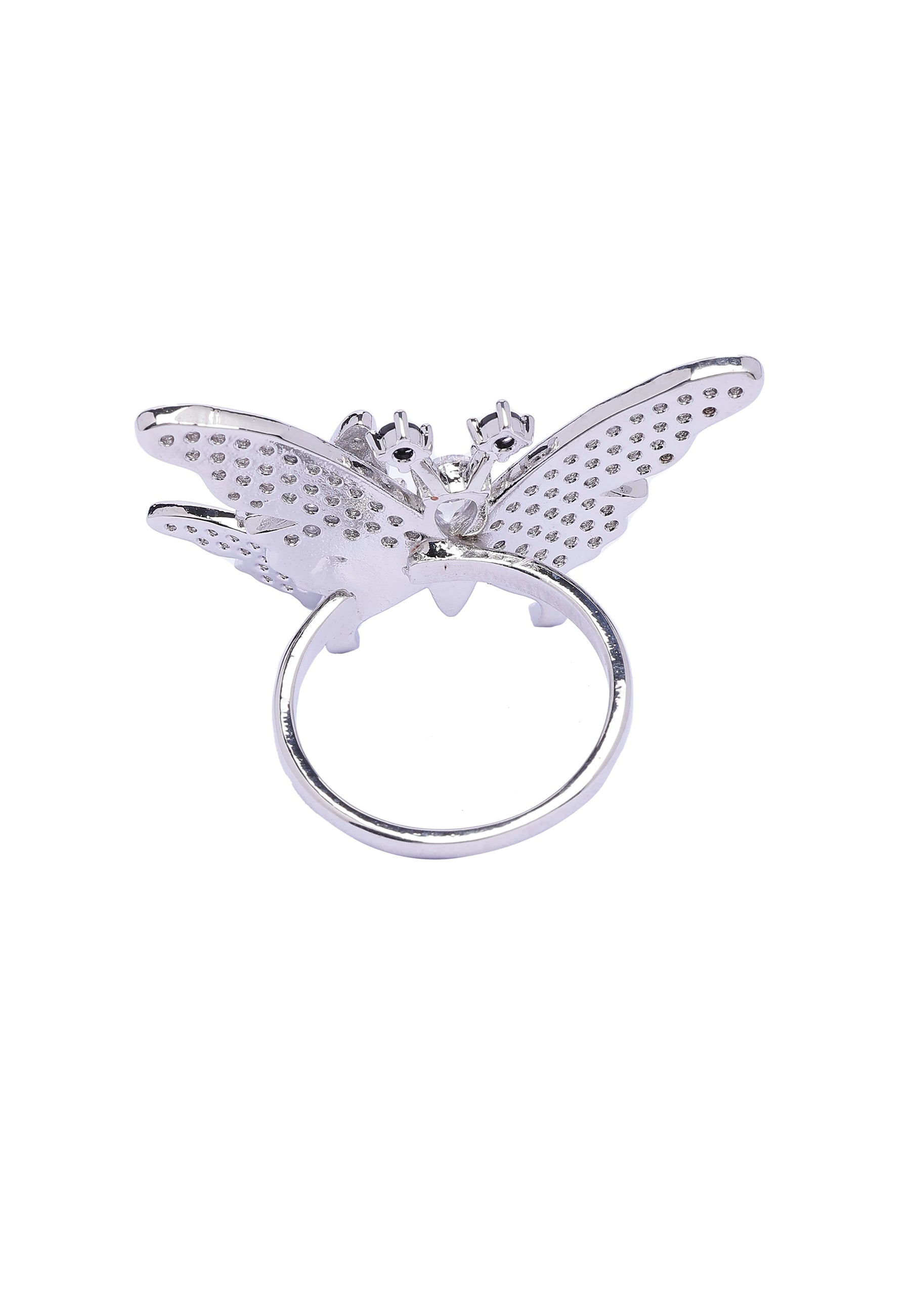 Silver Silver Cute Flutter Ring - Free-Size, Image 4 of 6