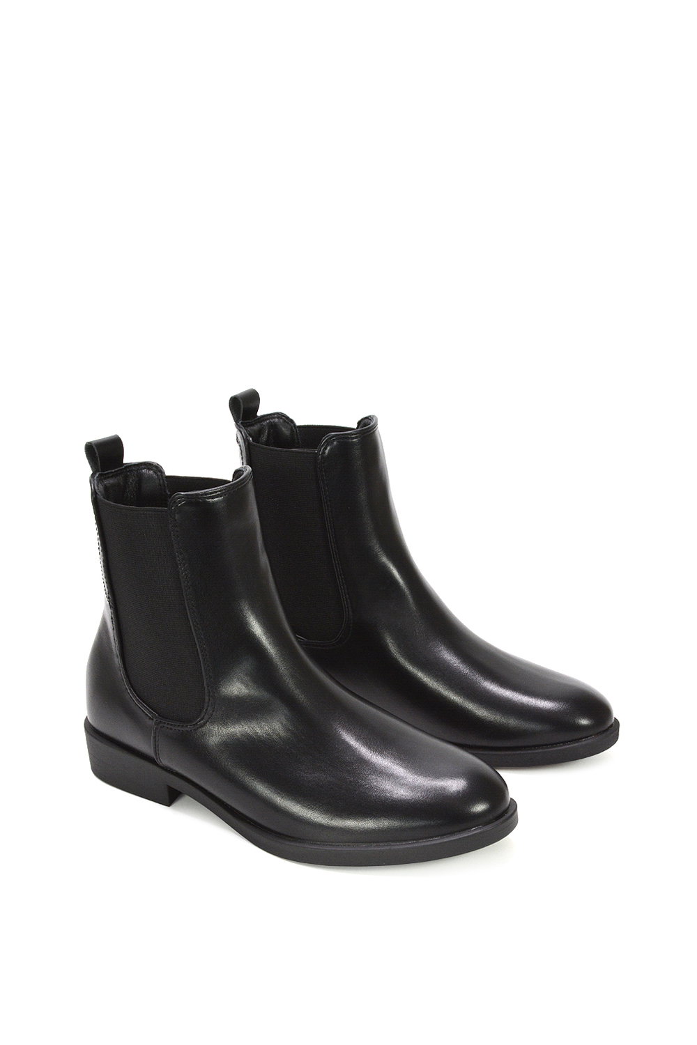 Black XY LONDON Black 'Nala' Chelsea Flatform Ankle Boots Pull On, Image 6 of 7