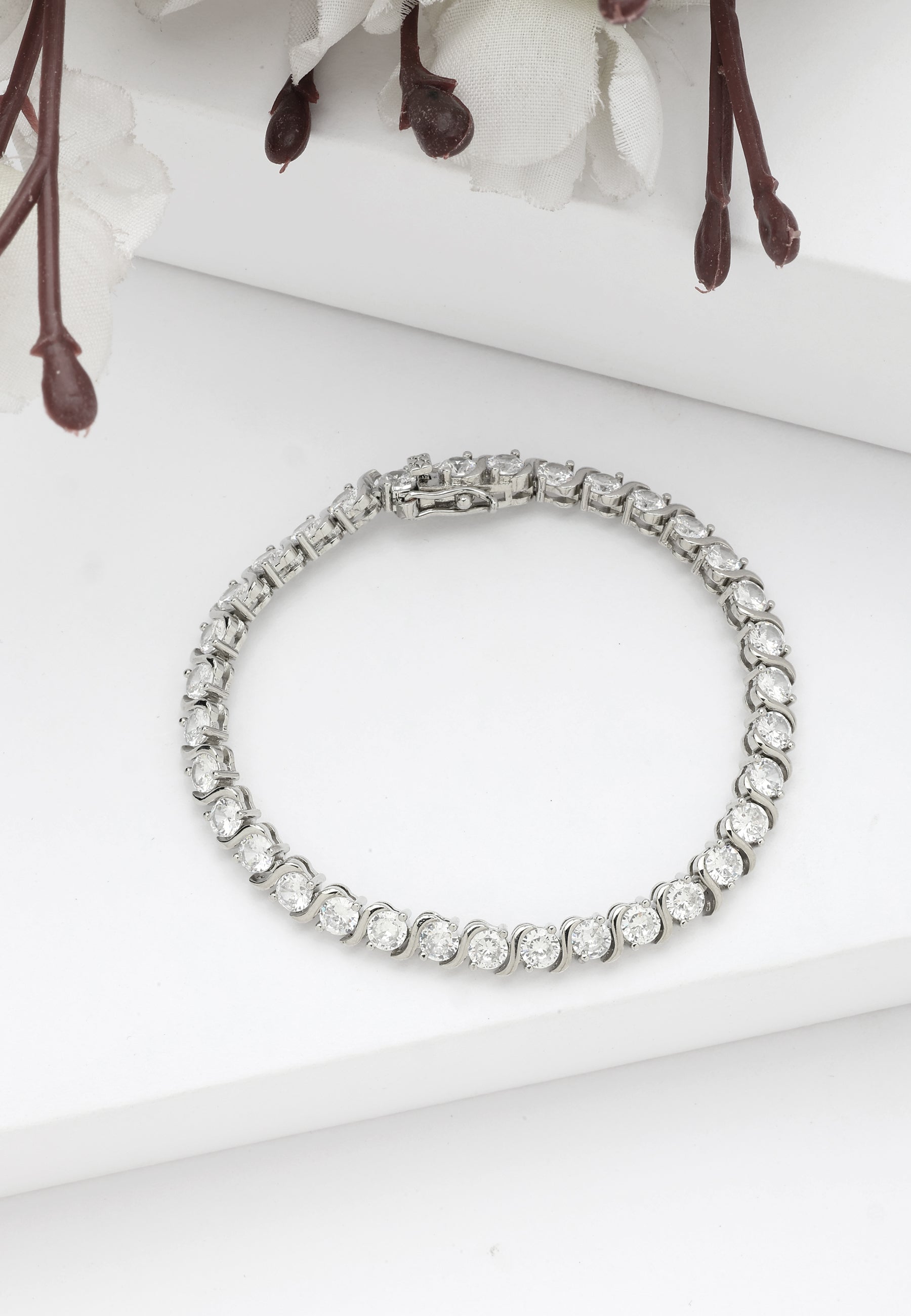 Silver Diva Dainty Tennis Bracelet, Image 2 of 5