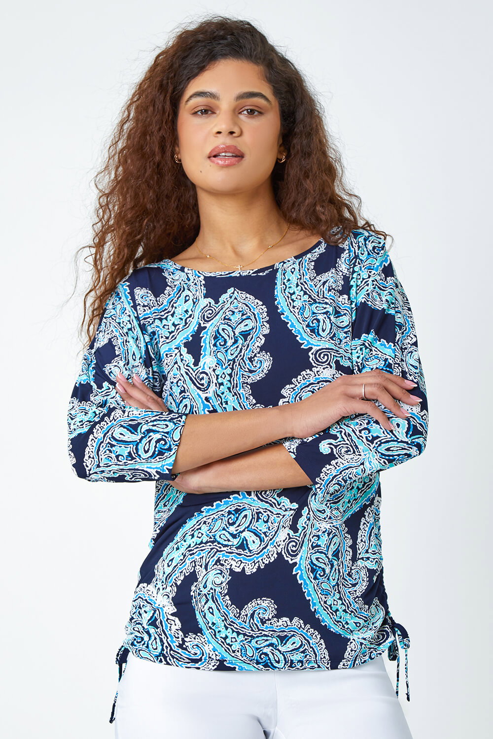Stretchy Paisley Print Top