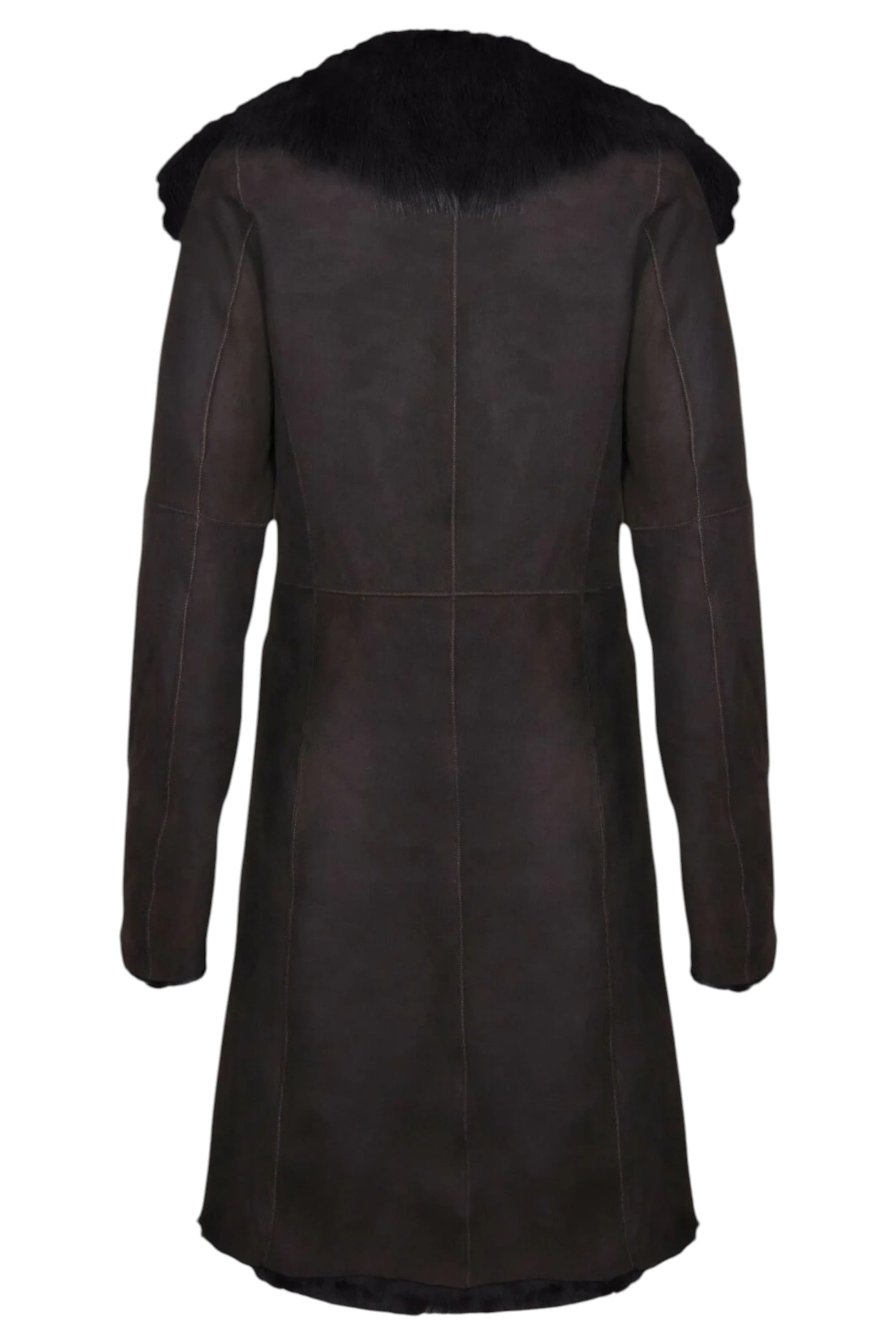 Dark Brown Toscana Sheep Suede Leather Trench Coat, Image 6 of 8