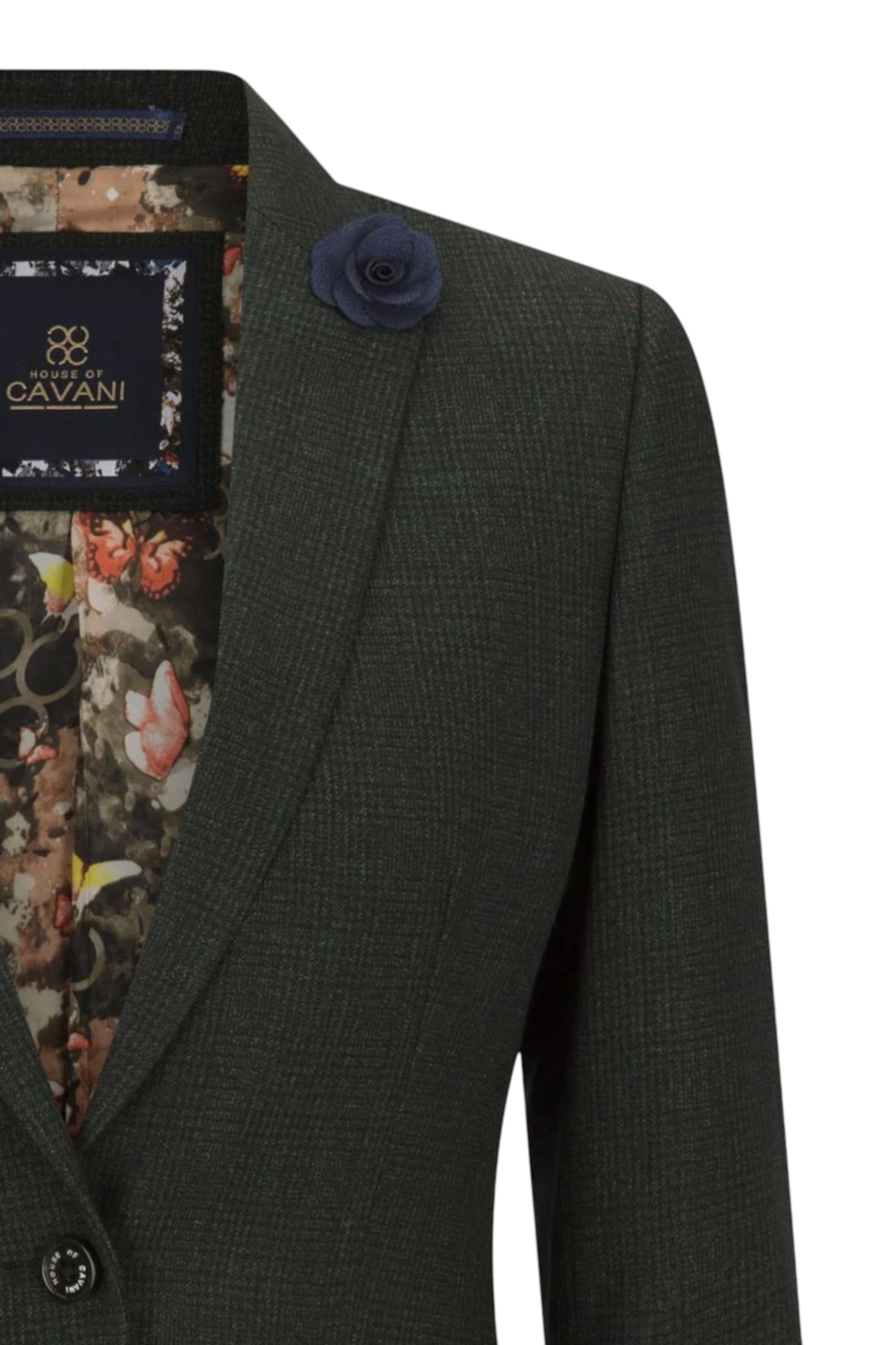 Olive Infinity Leather Olive Women's Tweed Green Check Blazer Wool Jacket, Image 6 of 6