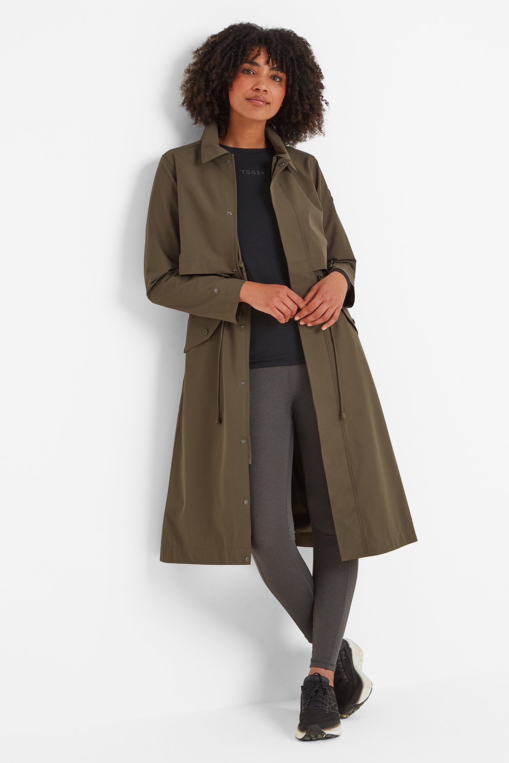 Khaki Alva Waterproof Trench Coat, Image 4 of 6