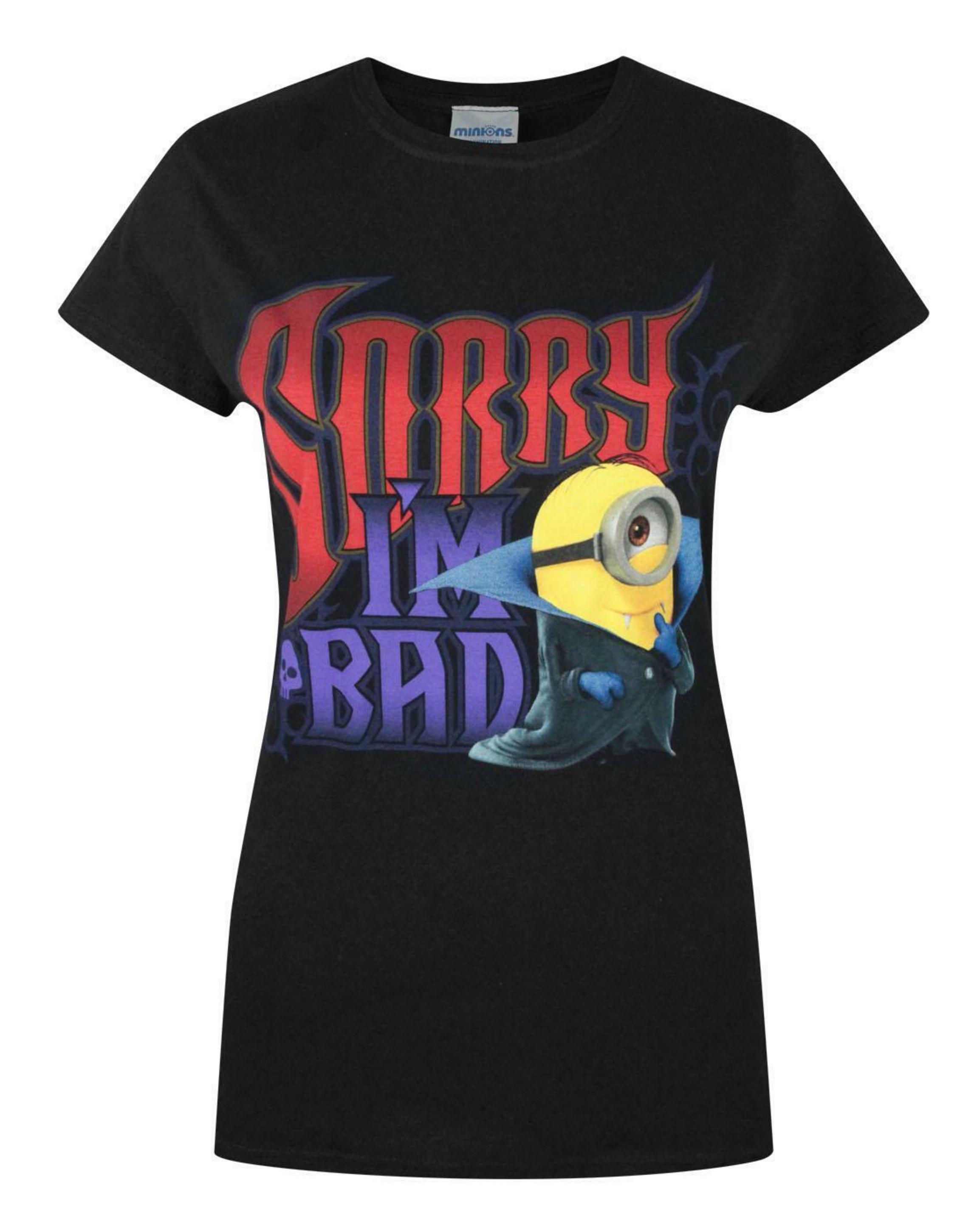 Black Minions Sorry I'm Bad Women's T-Shirt