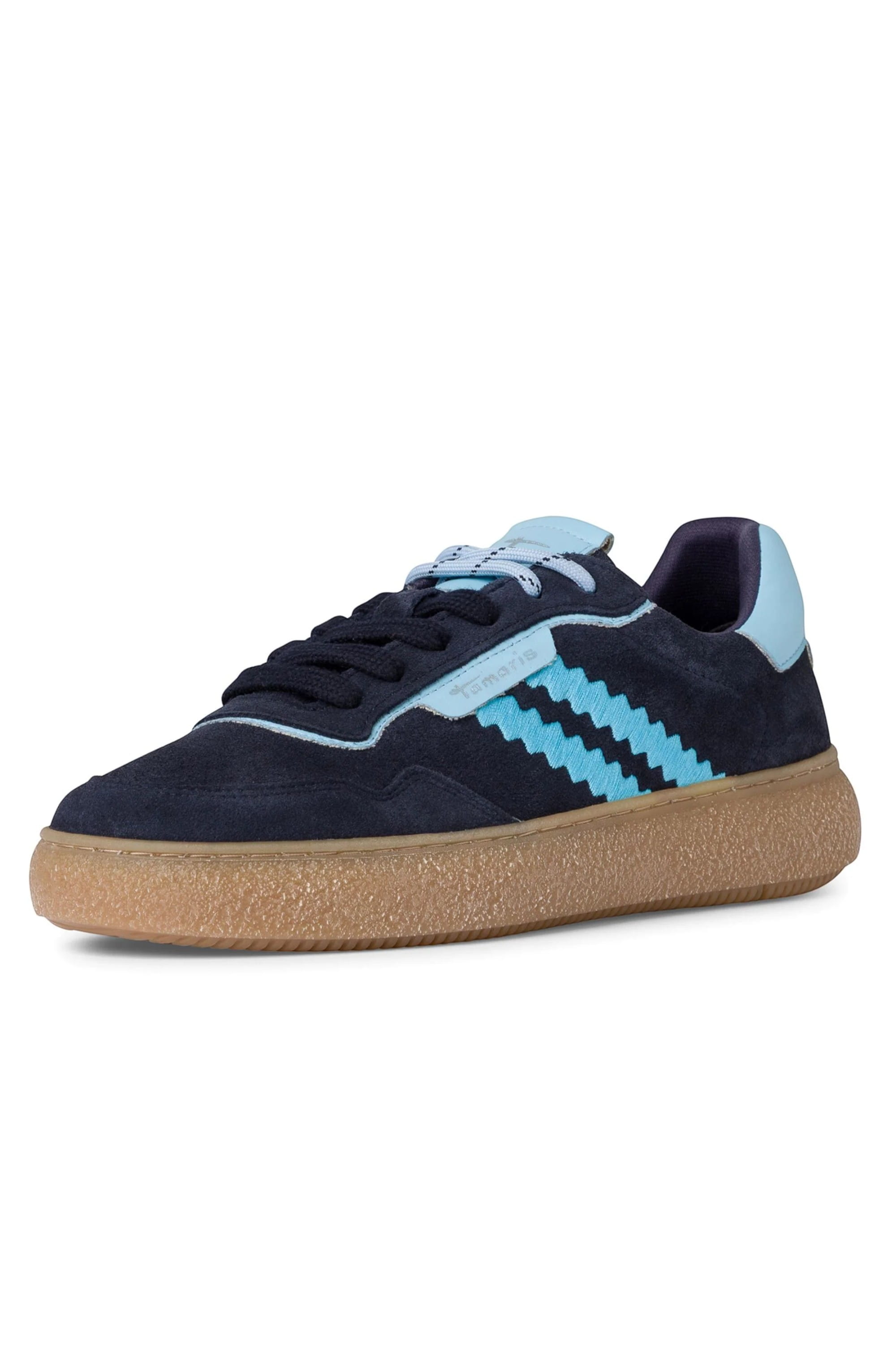 Blue Tamaris Blue Tamaris Womens Navy Blue Stripe Sneakers, Image 3 of 7