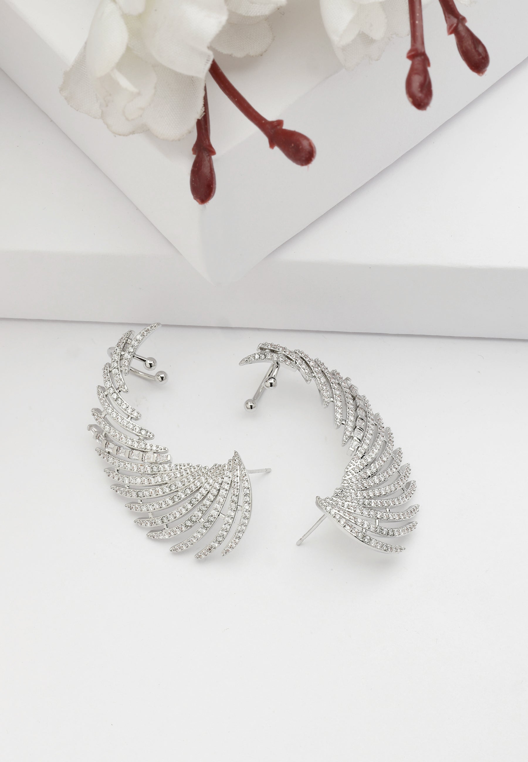 Silver Diva Wings Ear-Cuffs, Image 2 of 5