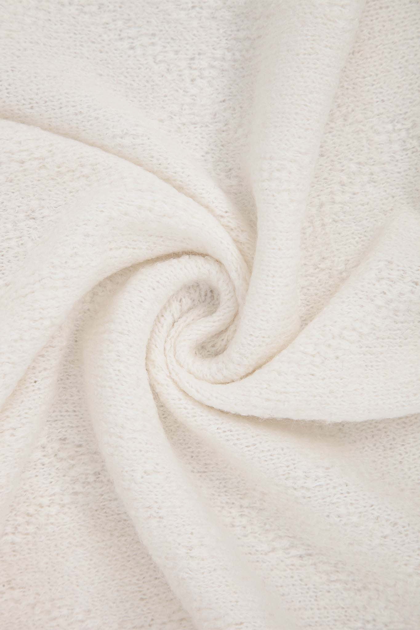 Cream Plain Wool Blend Winter Scarf, Image 3 of 4