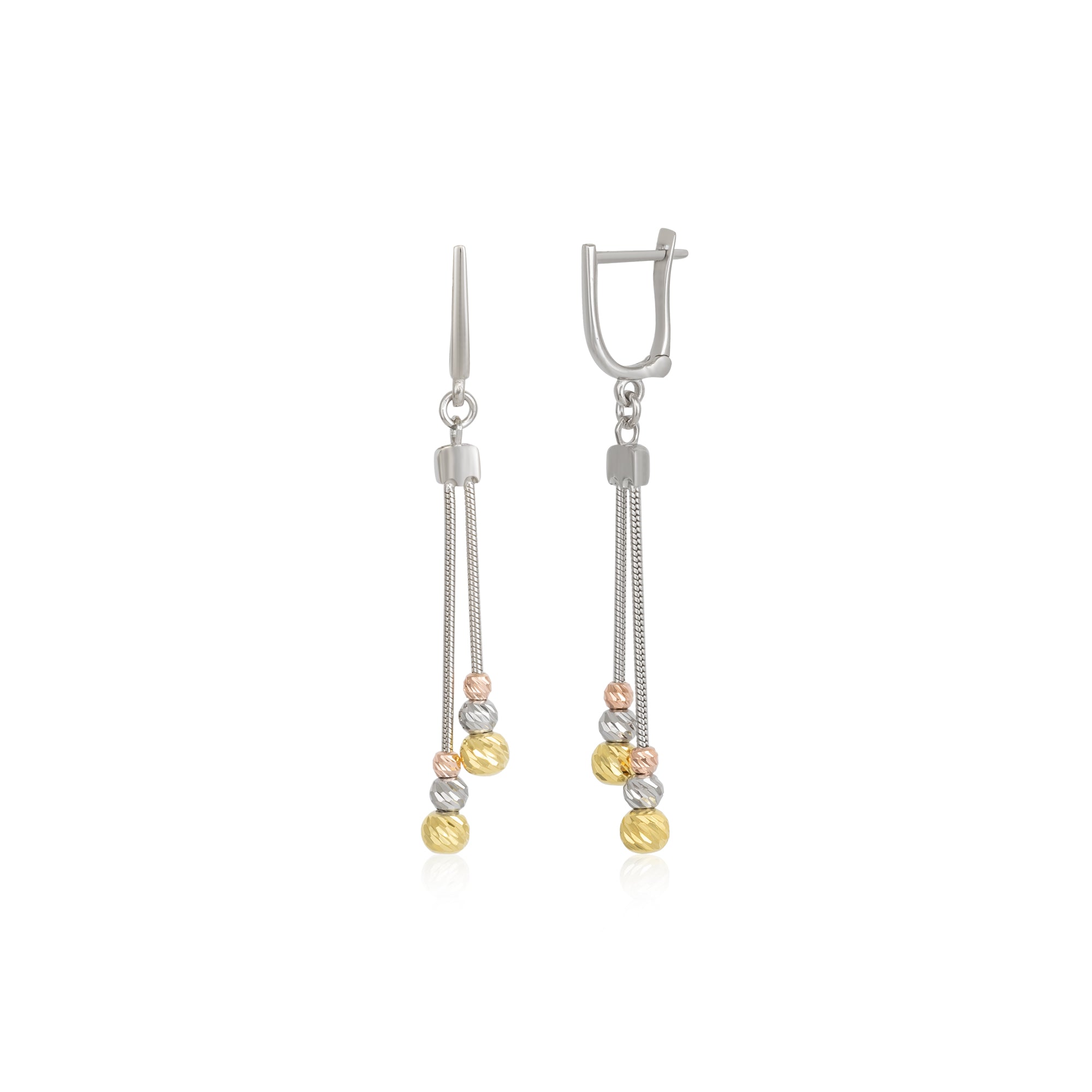 Silver Dorissa Sterling Silver Drop Earring Multicolor Beads, Image 1 of 5