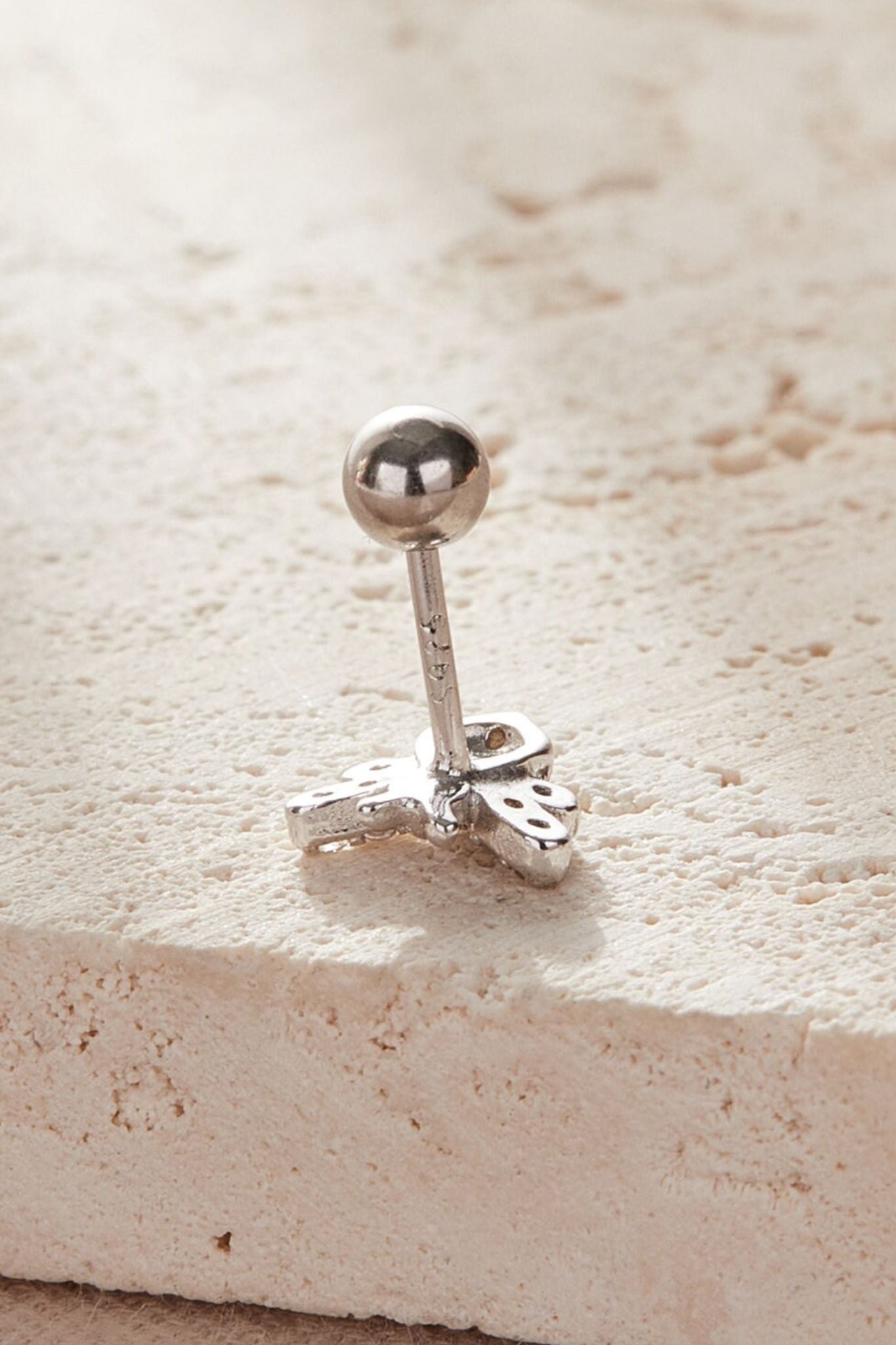 Silver Mia Gioielli Silver Sterling Silver 20G Bee Cartilage Studs Pair, Image 3 of 3