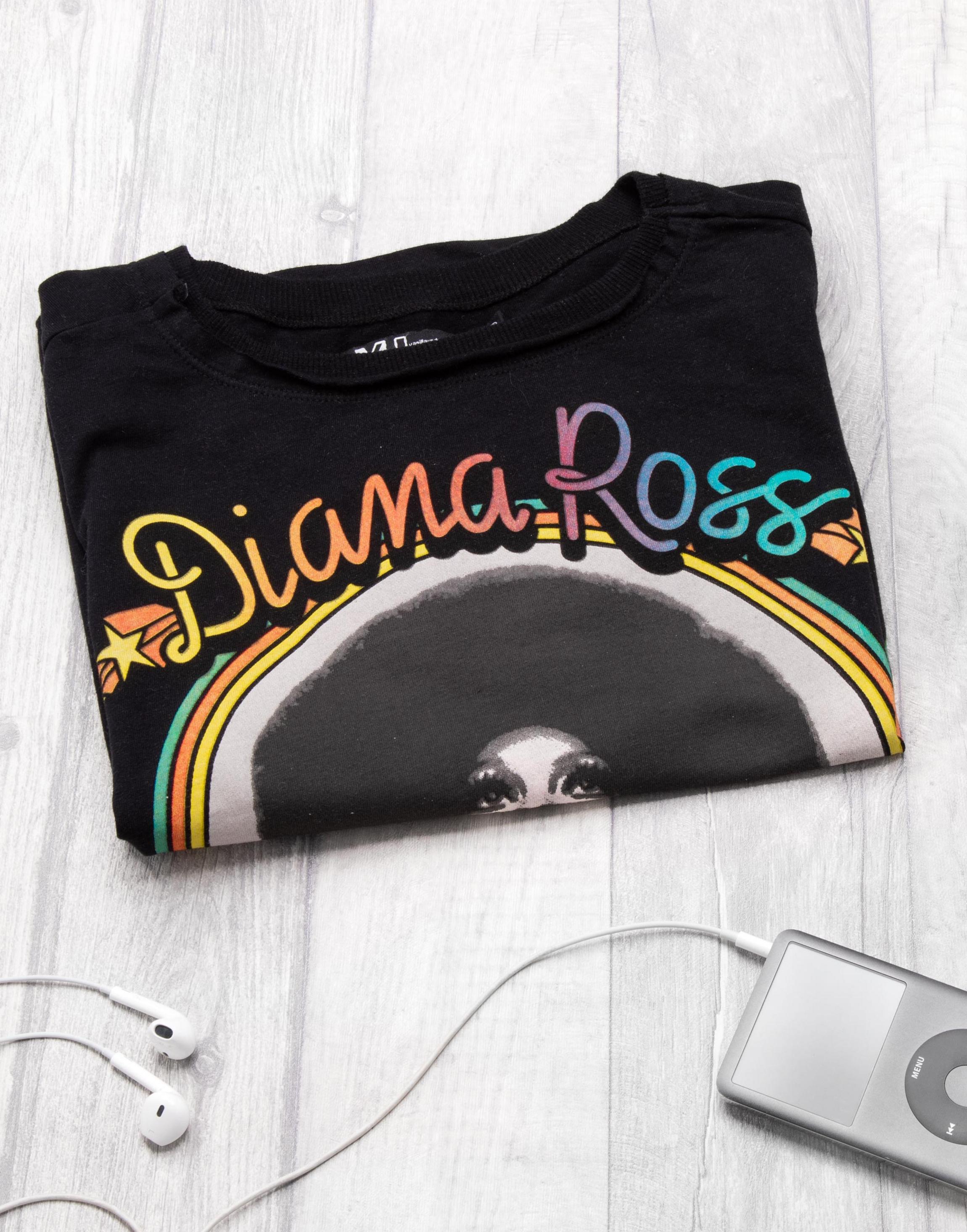 Black Diana Ross Cropped T-Shirt, Image 3 of 5