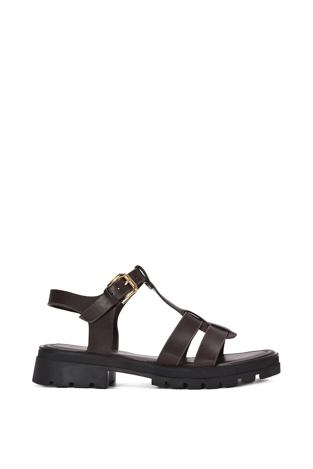 Black 'Maddison' Chunky Gladiator Sandals With Ankle Strap