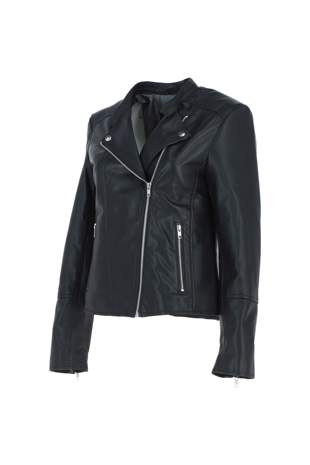 Black Ashwood Leather Black 'Vento' Real Leather Biker Jacket, Image 3 of 5
