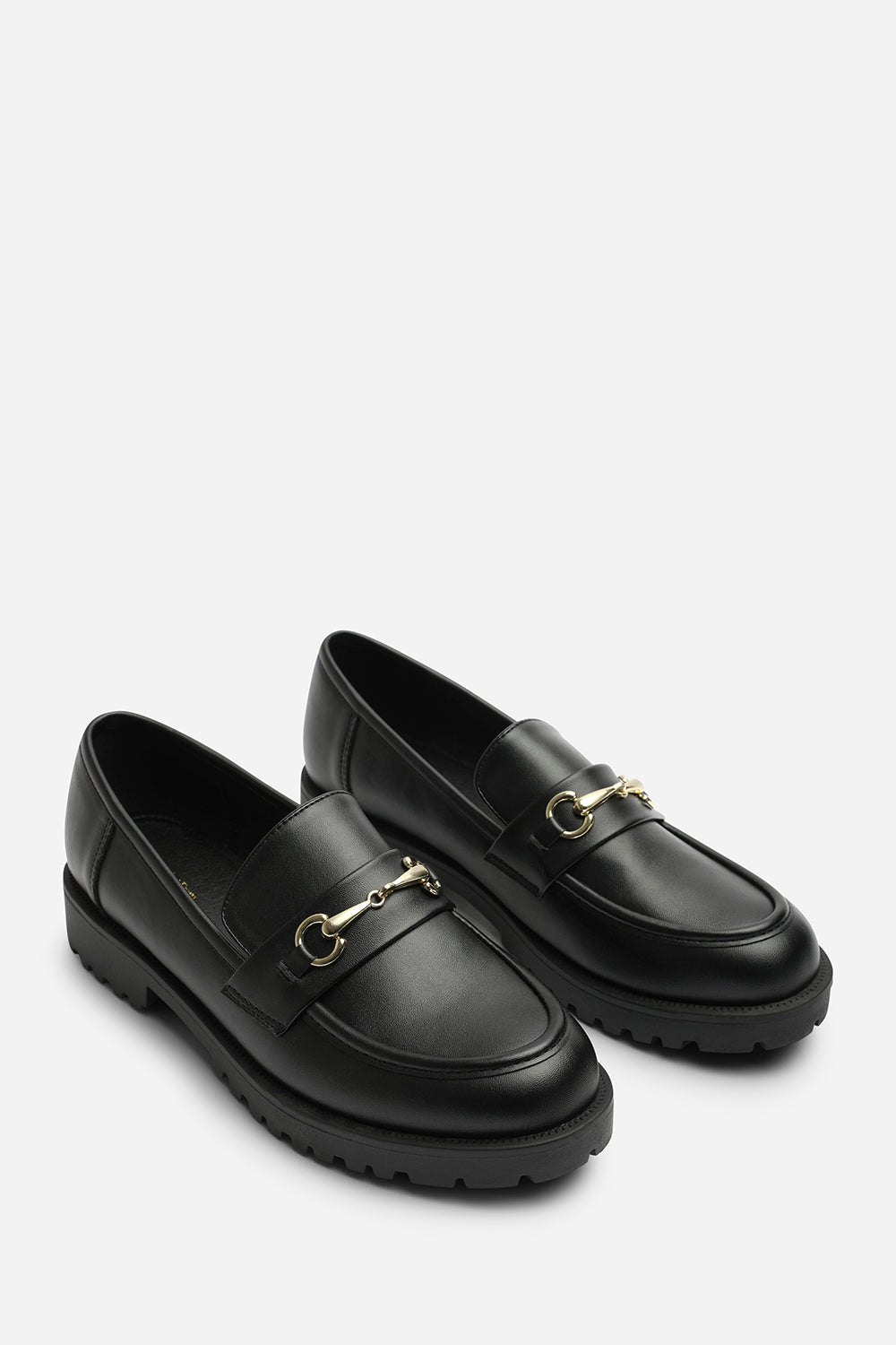Black Aadhya Black Chunky Snaffle Trim Detail Loafers, Image 4 of 6