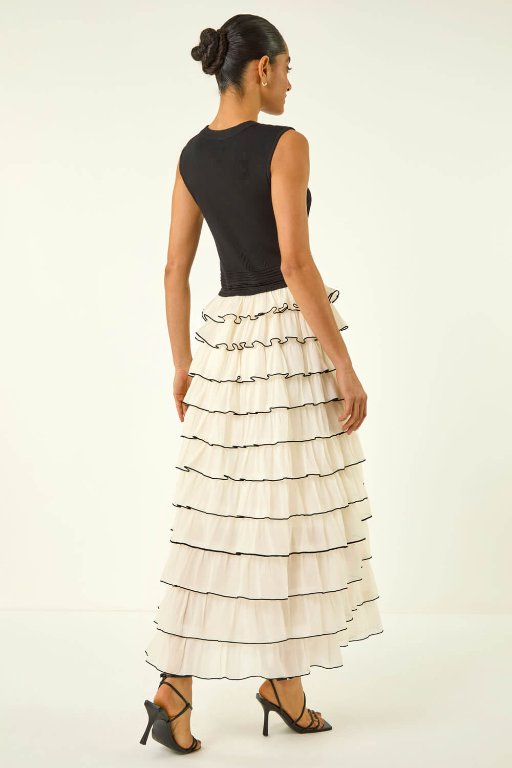 Black Dusk Ruffle Knit Maxi Dress, Image 6 of 7