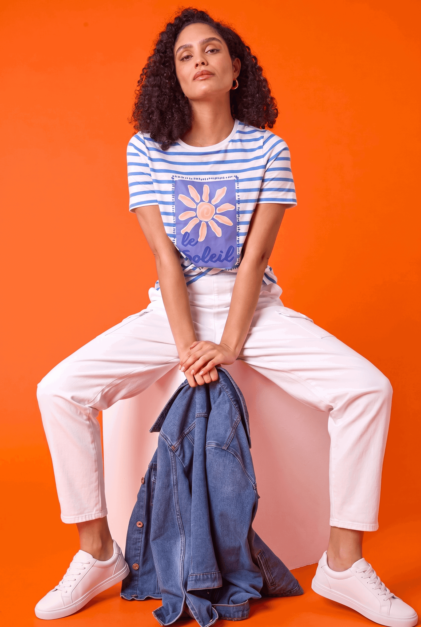 White Casual Elastic Waist Cargo Stretch Trousers, Image 7 of 6