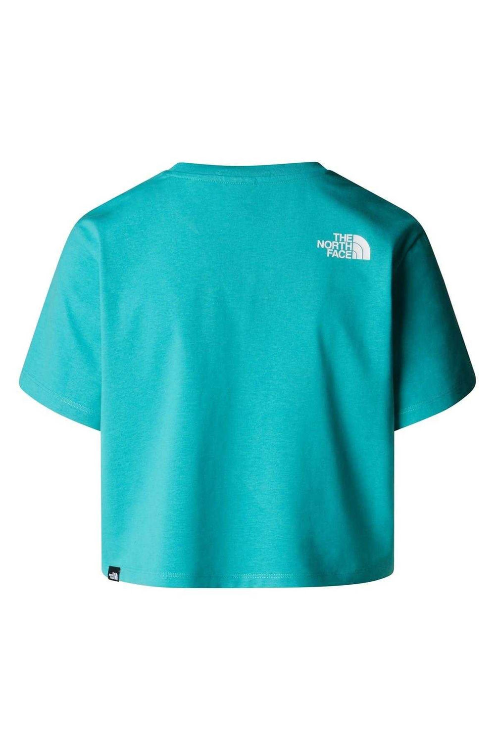 Aqua Simple Dome Cropped TShirt, Image 2 of 2