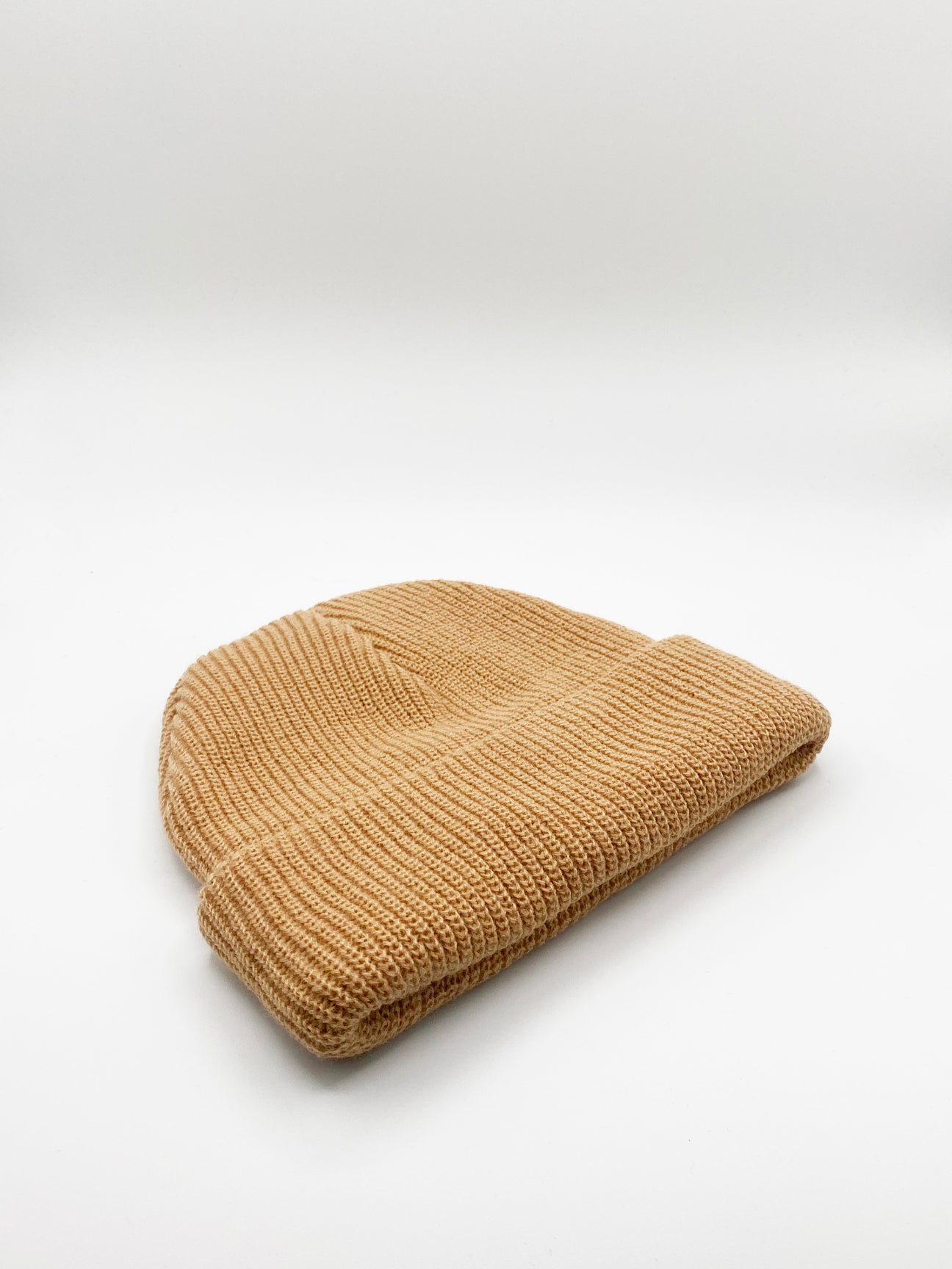 Beige SVNX Beige Knitted Ribbed Beanie, Image 1 of 2