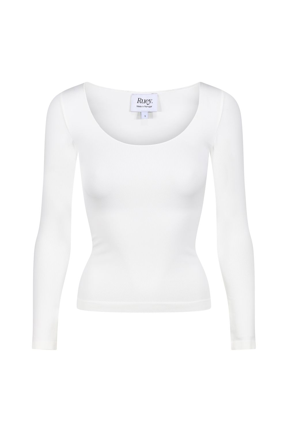 White Long Sleeve Sculpting Top Smooth Fit, Image 1 of 5