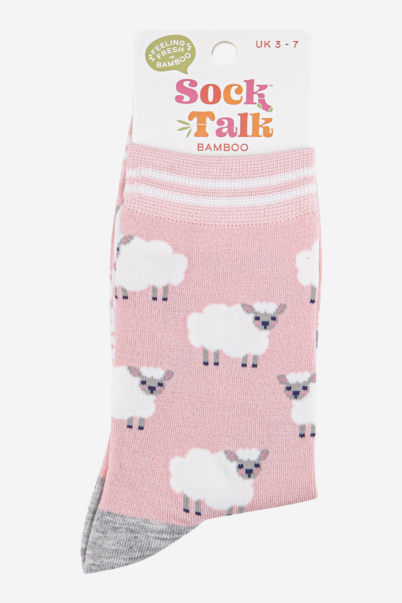 Pink Woolly Sheep Marl Bamboo Socks, Image 4 of 4