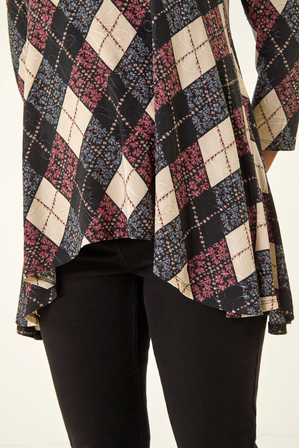 Pink Jacquard Print Tunic Top, Image 6 of 5