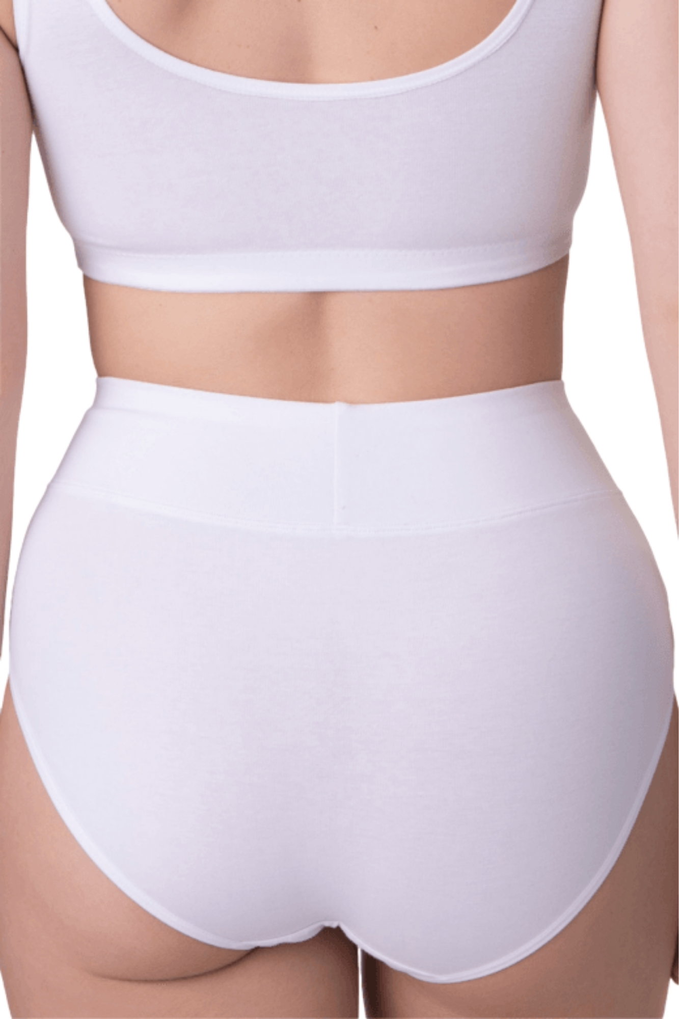 White 4 Pack Plain Hi Waisted Cotton Briefs, Image 3 of 5