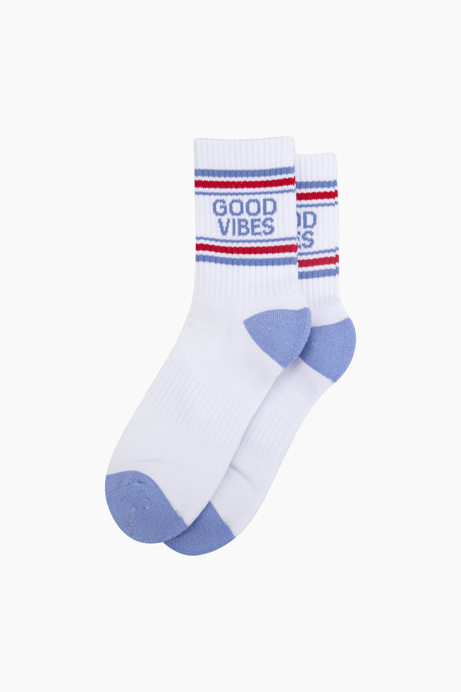 White Good Vibes Novelty Cotton Sports Socks, Image 3 of 4