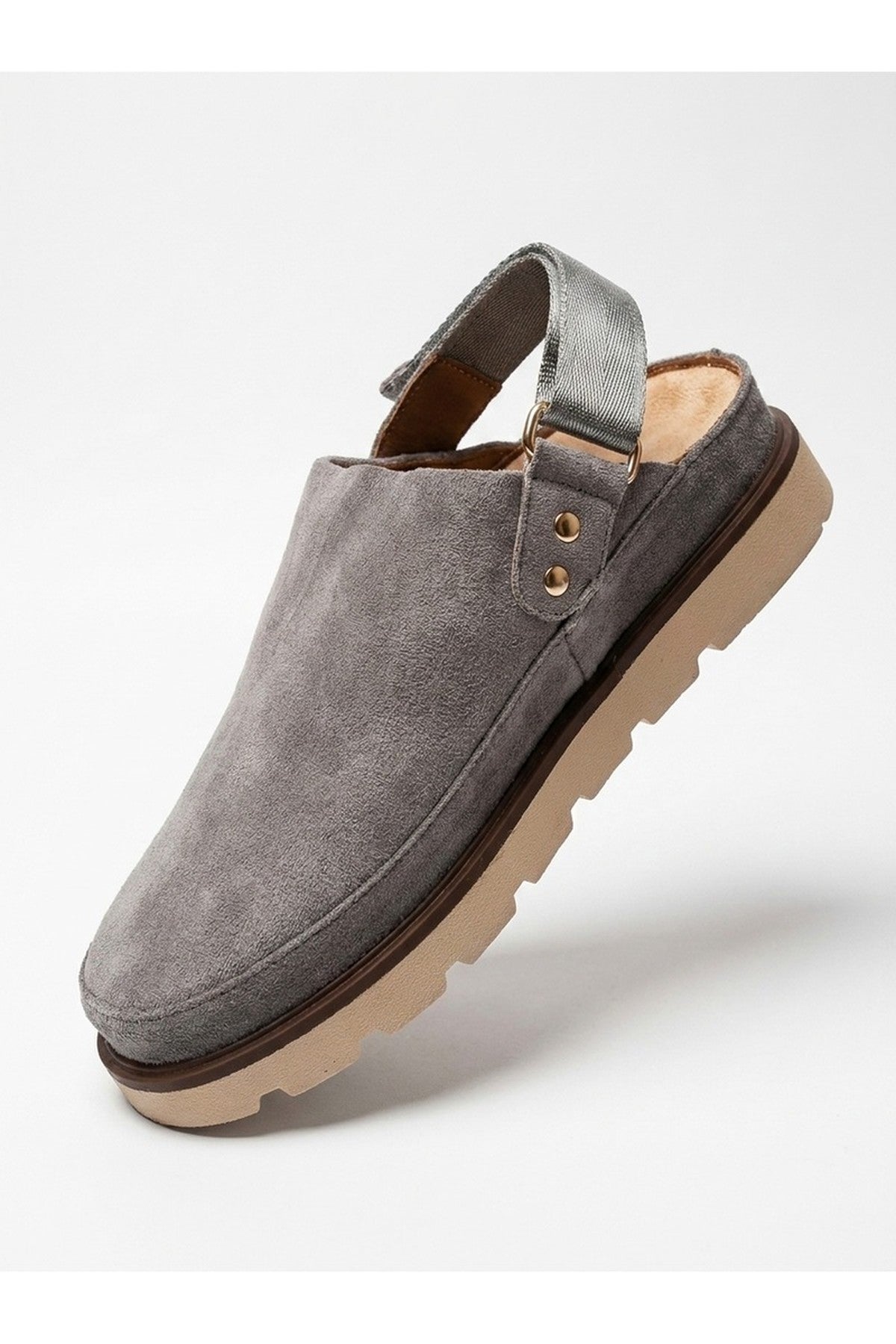 Grey iKrush Grey Tara Womens Suede Convertible Slingback Clogs, Image 4 of 4