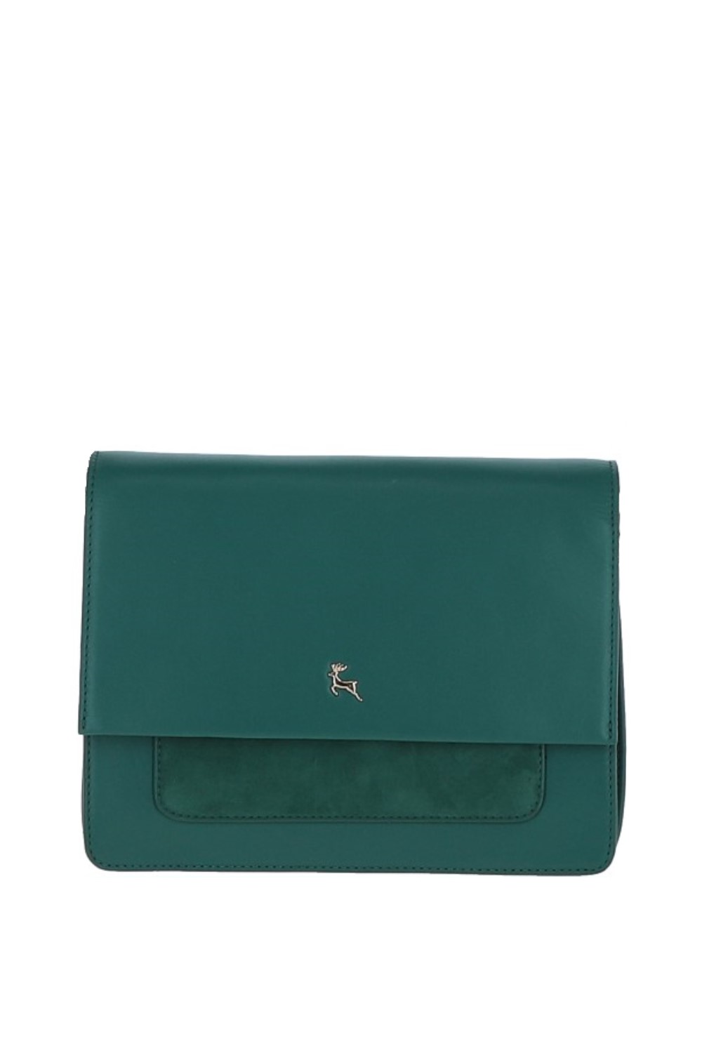 Green Ashwood Leather Green 'Fabrizia' Two Sections Leather Shoulder Bag, Image 1 of 4