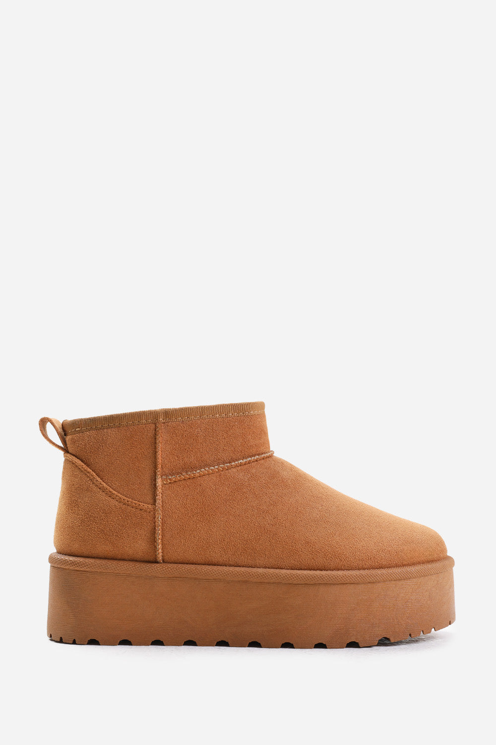 Brown 'Calla' Flatform Fur Lining Ankle Boot, Image 1 of 3