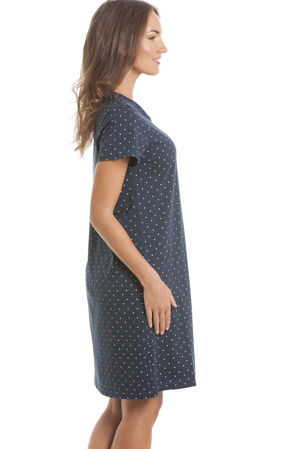 Navy Camille Lingerie Navy Owl Print Cotton Nightdress, Image 5 of 5