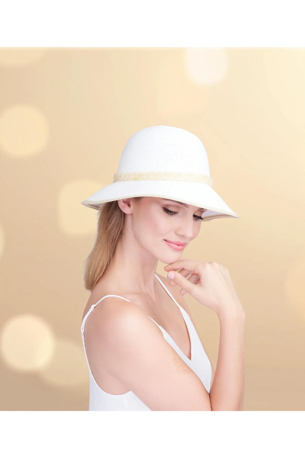 White Cassini - Straw Bucket Hat, Image 1 of 1