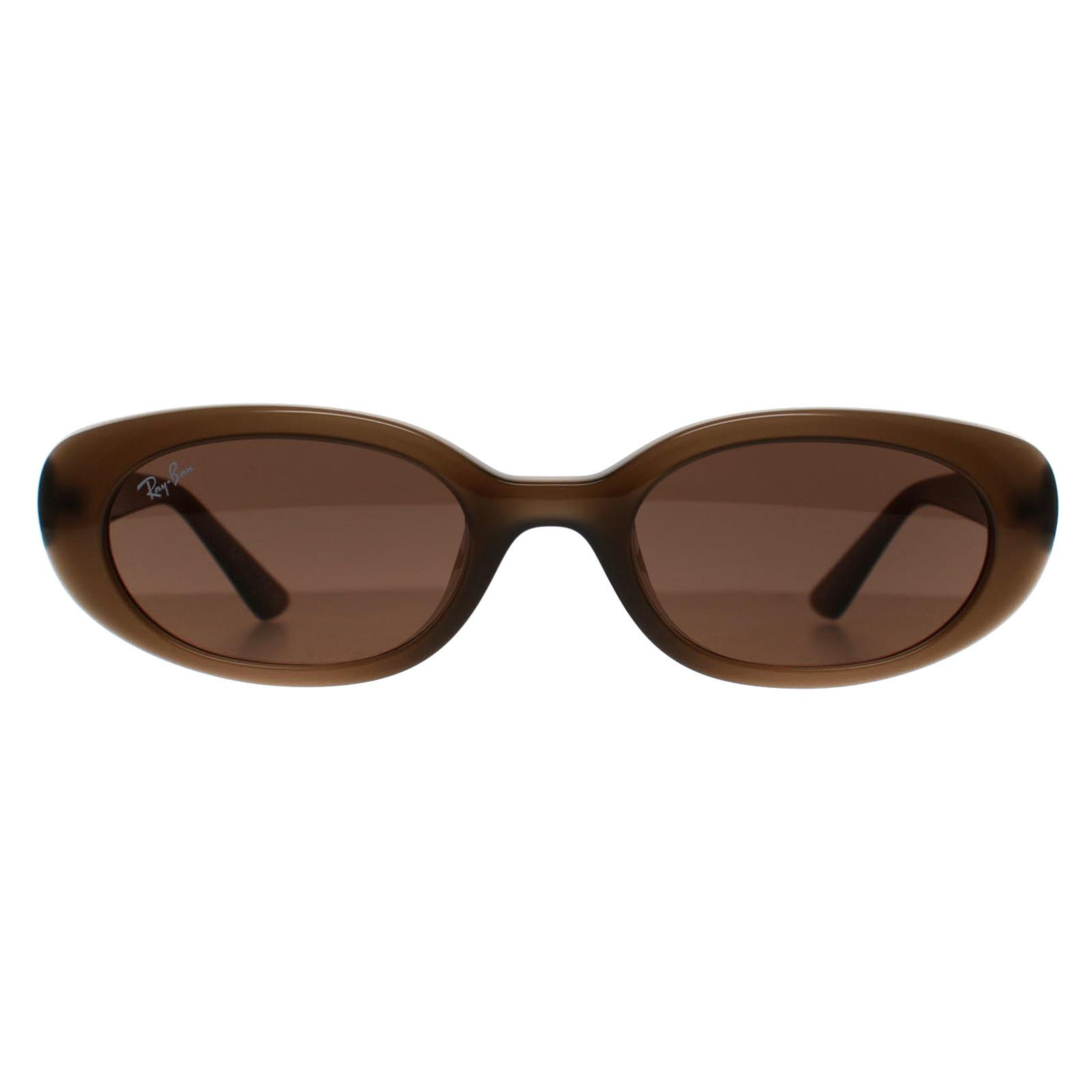 Brown Ray-Ban Brown Oval Matte Opal Brown Dark Brown RB4441D Bio Based, Image 1 of 3