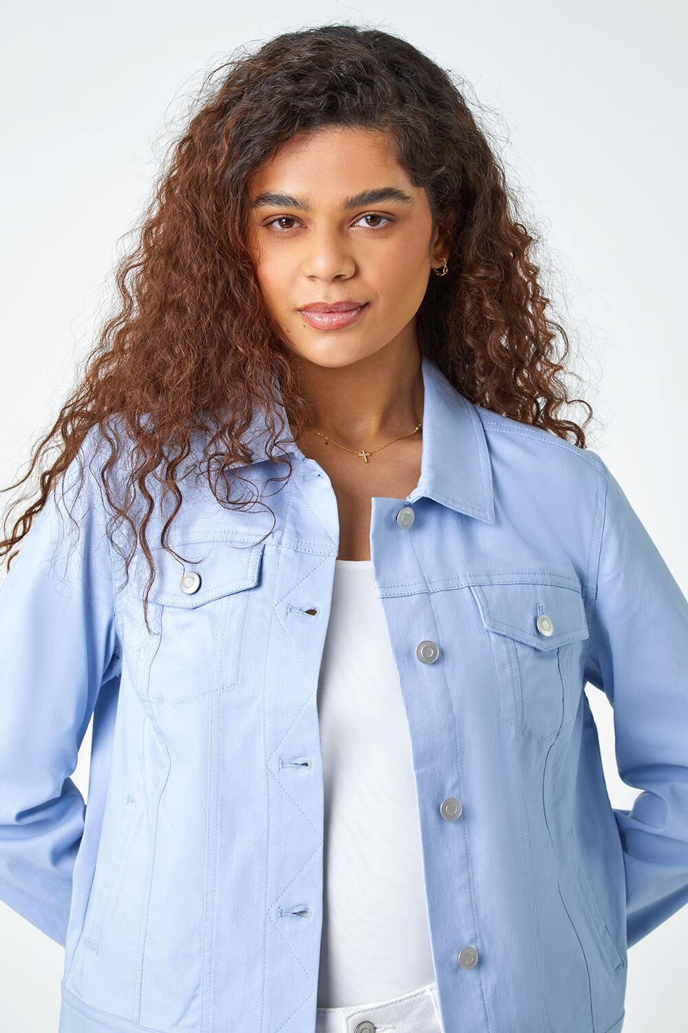 3612 Blue Pocket Detail Coat