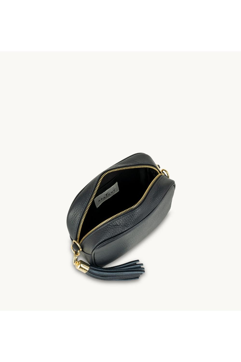 Navy The Tassel Navy Leather Crossbody Bag, Image 4 of 4