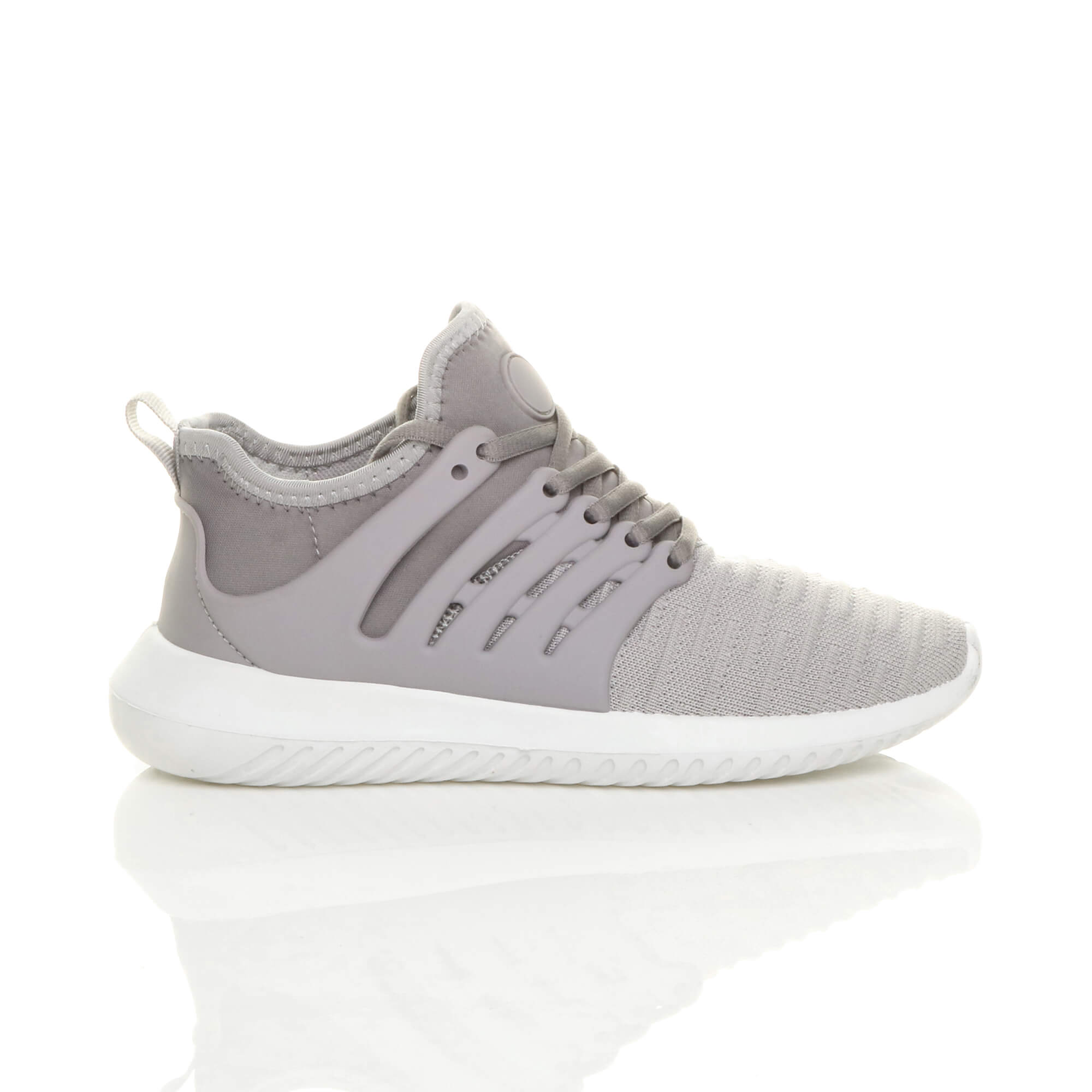 Grey AJVANI Grey Lace Up Trainers, Image 2 of 5