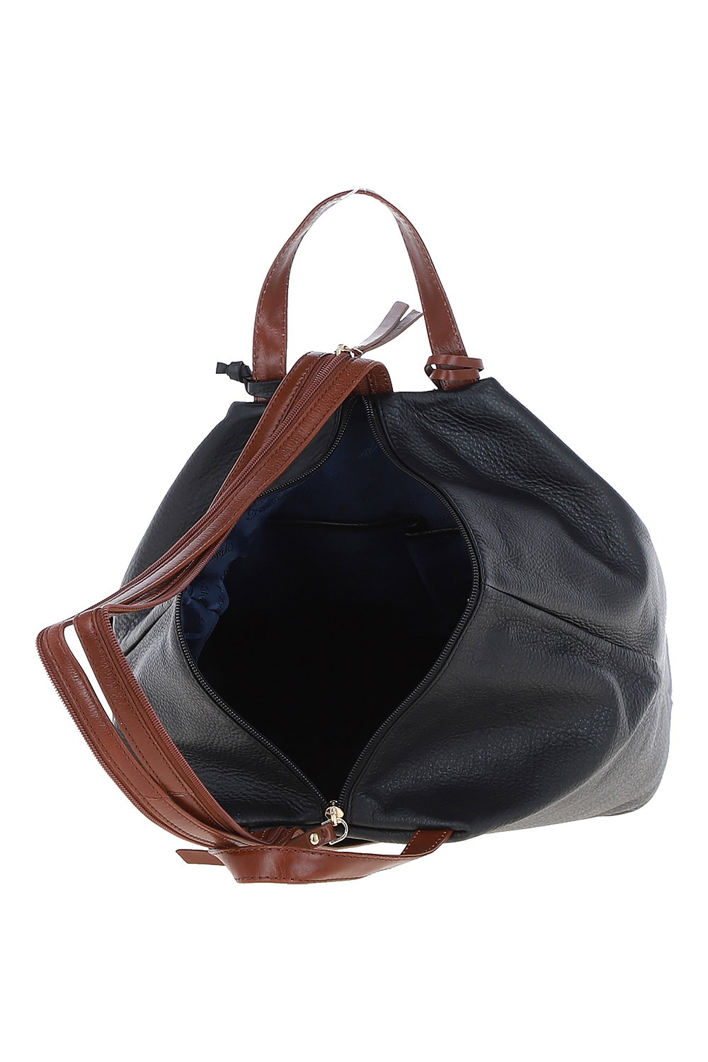 Black 'Lydia' Convertible Real Leather Tote Backpack, Image 5 of 5