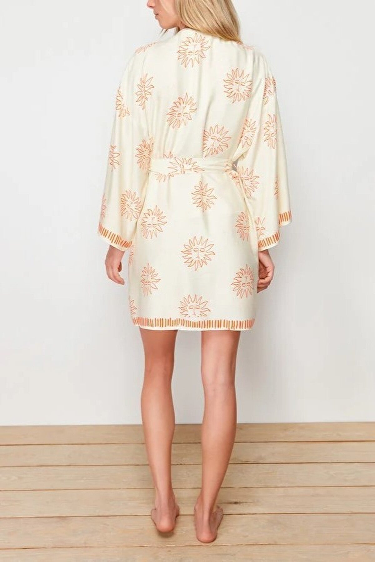 Multi Women's Viscose Woven Dressing Gown, Image 3 of 3