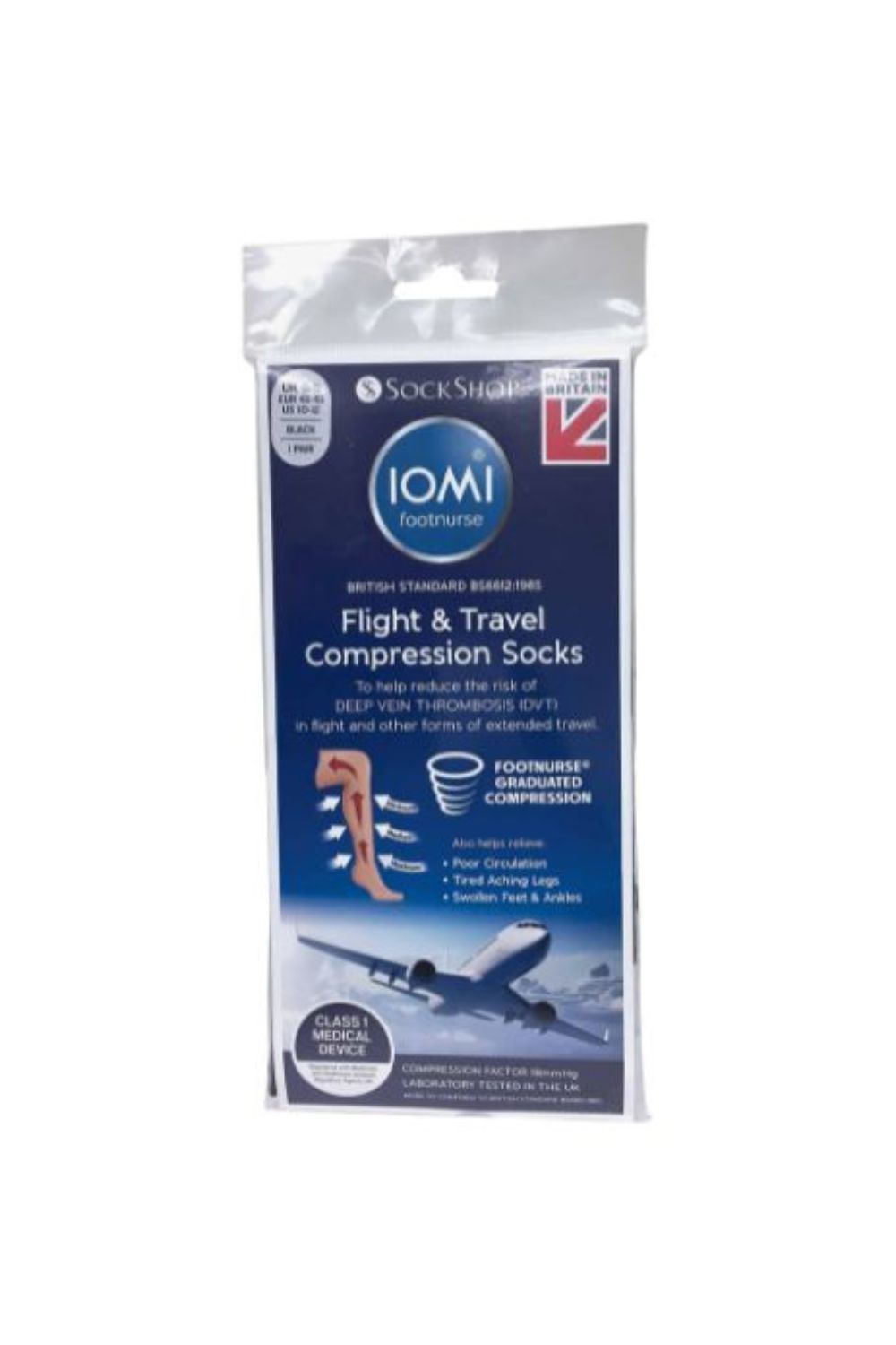 Black 18 Mmhg Compression Flight Socks, Image 2 of 4