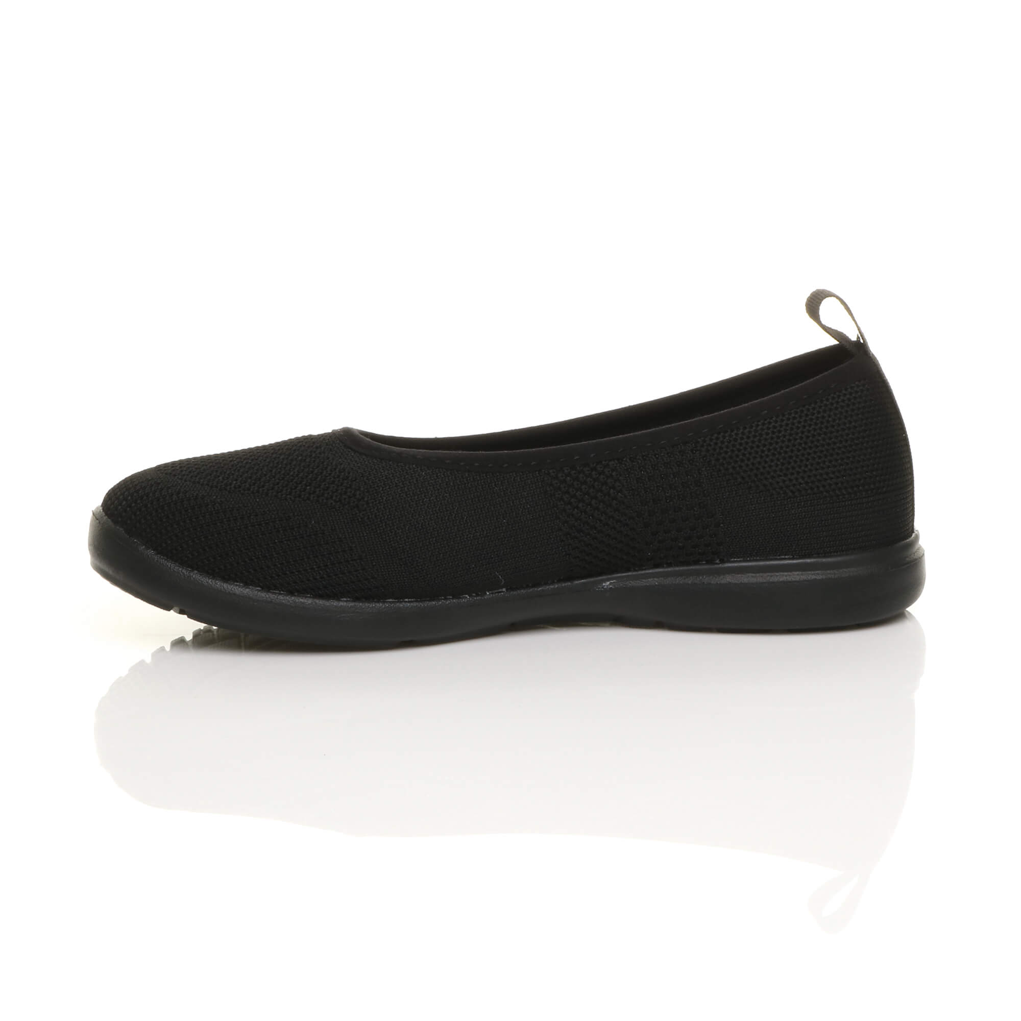Black AJVANI Black Flat Comfort Slip On Trainers, Image 3 of 6