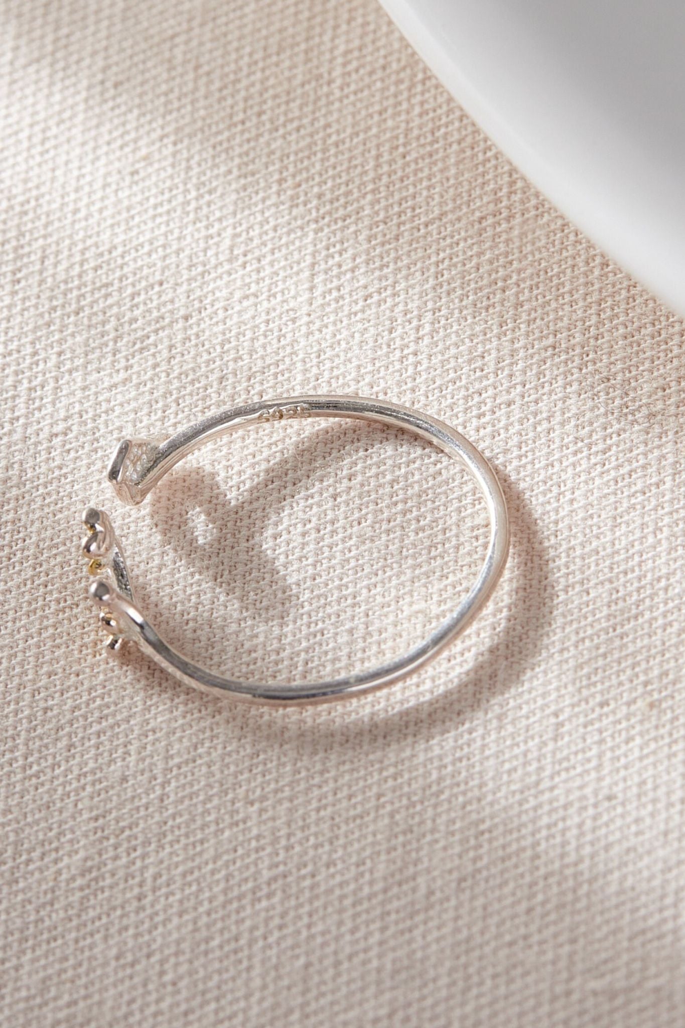 Silver Sterling Silver Bird Floral Branch Ring, Image 2 of 2