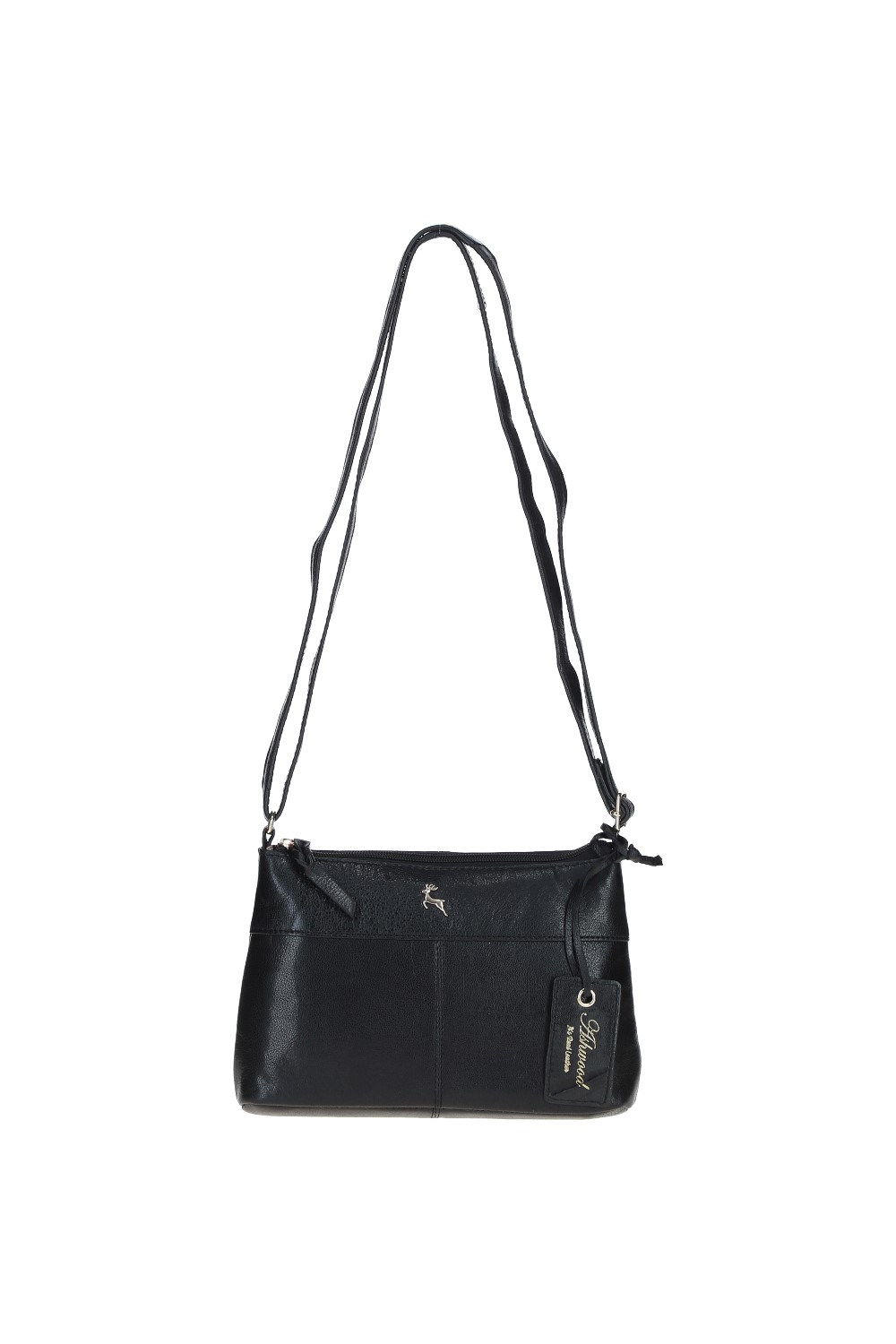Black 'Delilah' Elegant Real Leather Crossbody Bag, Image 2 of 4