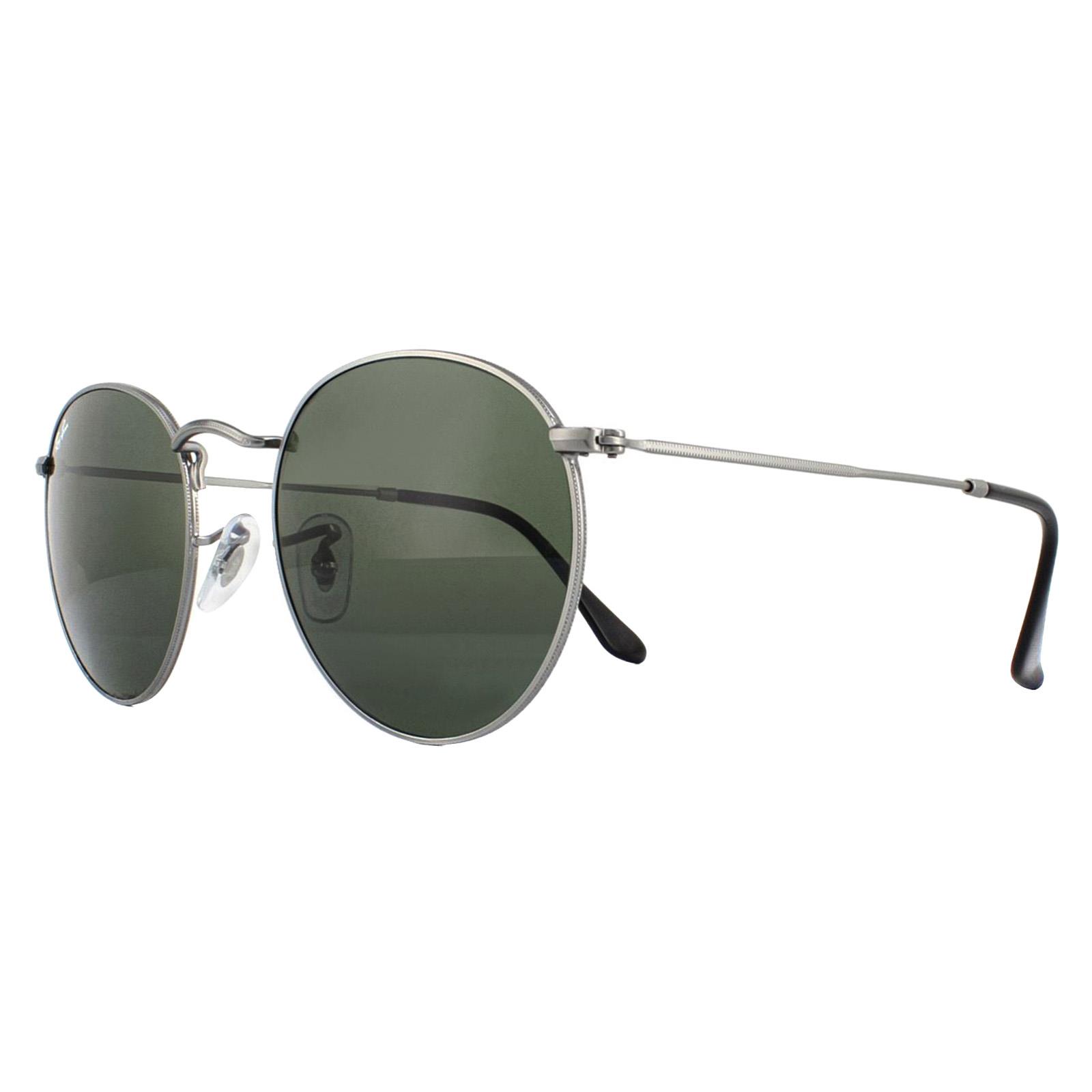 Round Gunmetal Green Sunglasses, Image 2 of 4