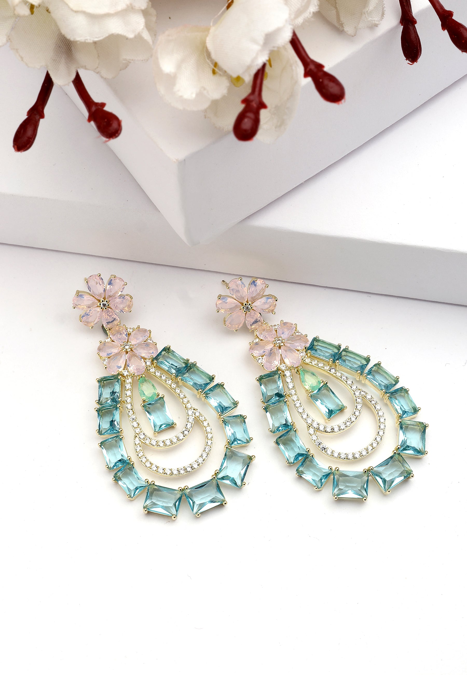 Green Diva Luxury Pendant Earrings, Image 2 of 5